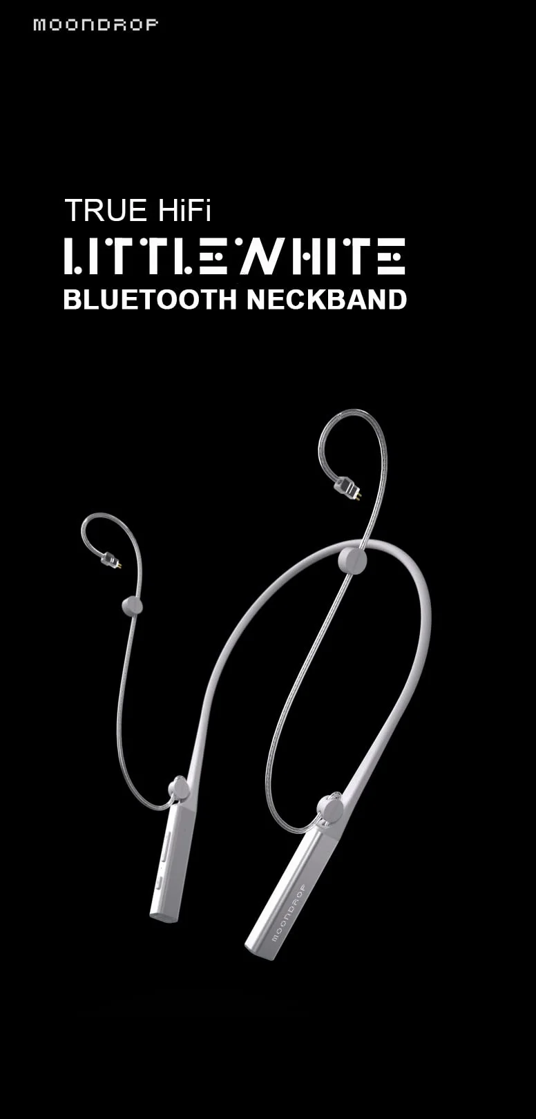 Fanmusic Moondrop Littlewhite Neckband Bluetooth Kabel Słuchawki Bluetooth 5.2 Type-C Zestaw słuchawkowy Wsparcie Aptx