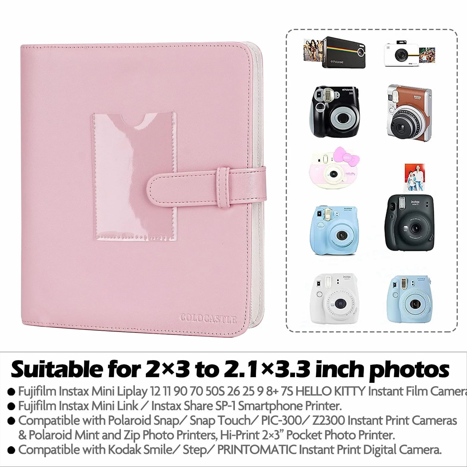 COLOCASTLE Album Photo pour Film 3 Pouces 272+1 Poches Compatible avec Fujifilm Instax Mini Polaroid Kodak