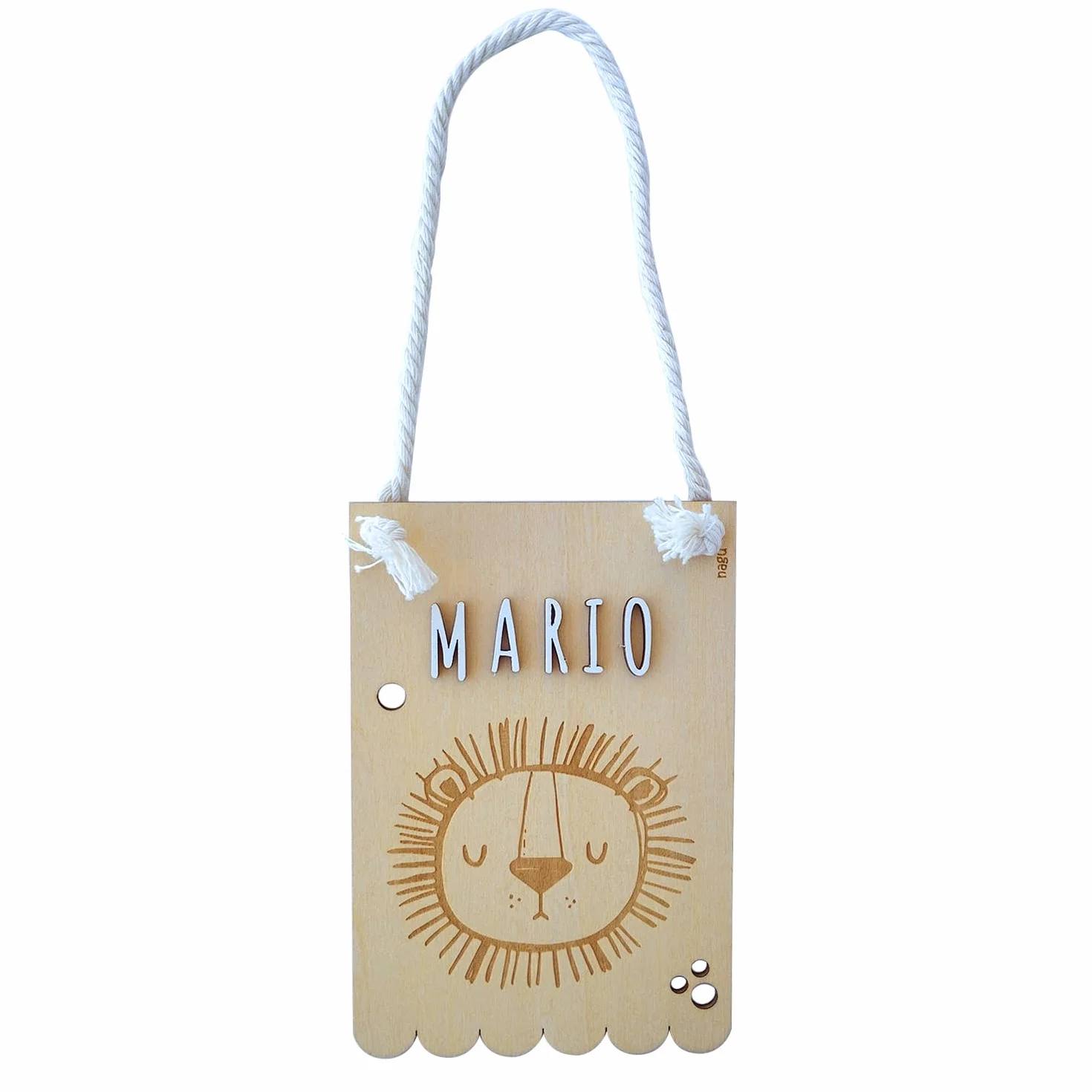 Fanion en Bois avec Animaux 10x15 cm Guirlande Décorative Chambre Bébé Personnalisé
