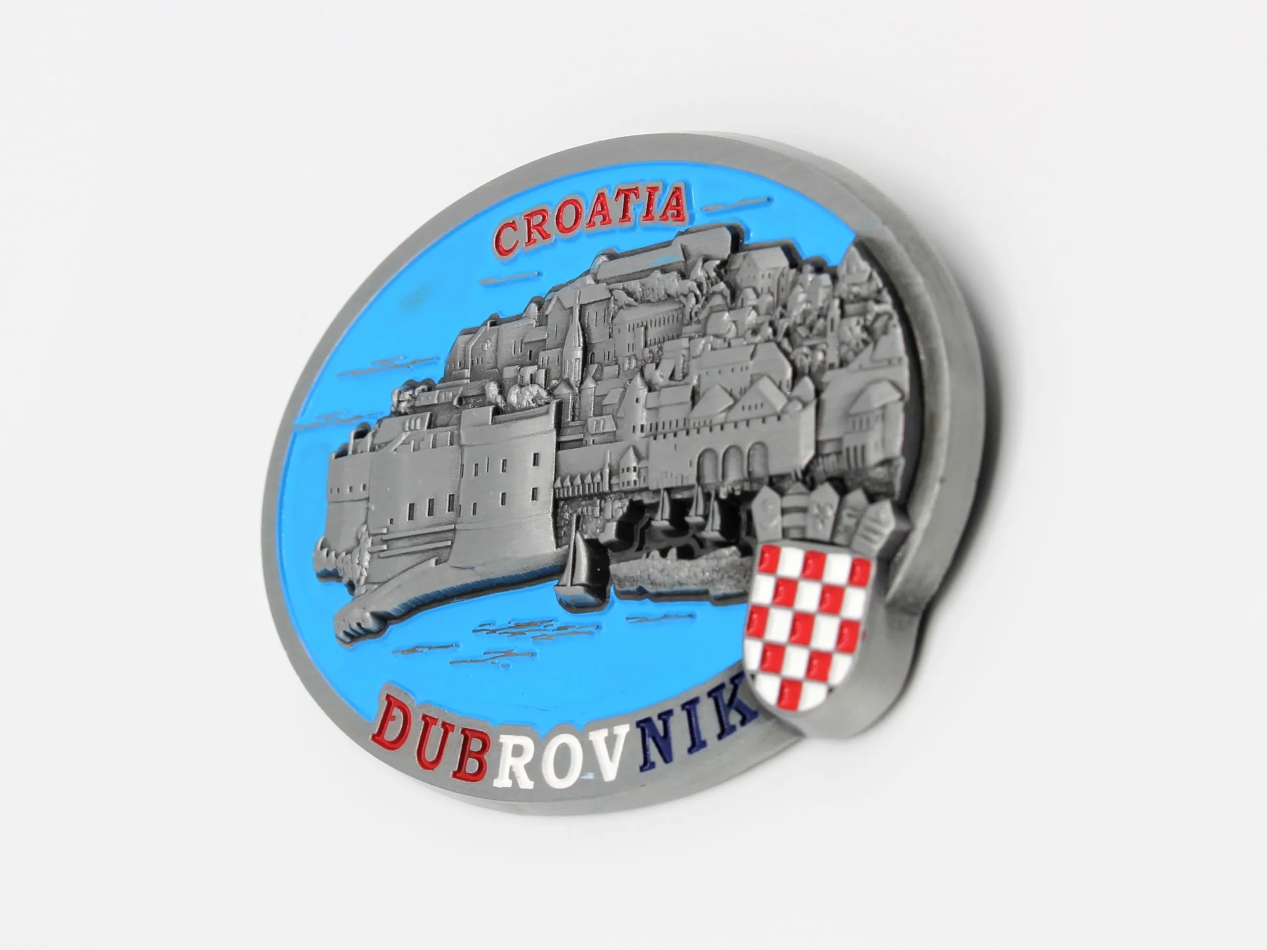 Aimant réfrigérateur métal 3D Dubrovnik Croatie souvenir voyage