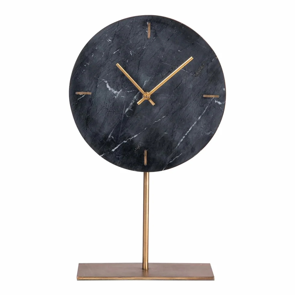 Horloge sur Pied marbre Noir 25 cm