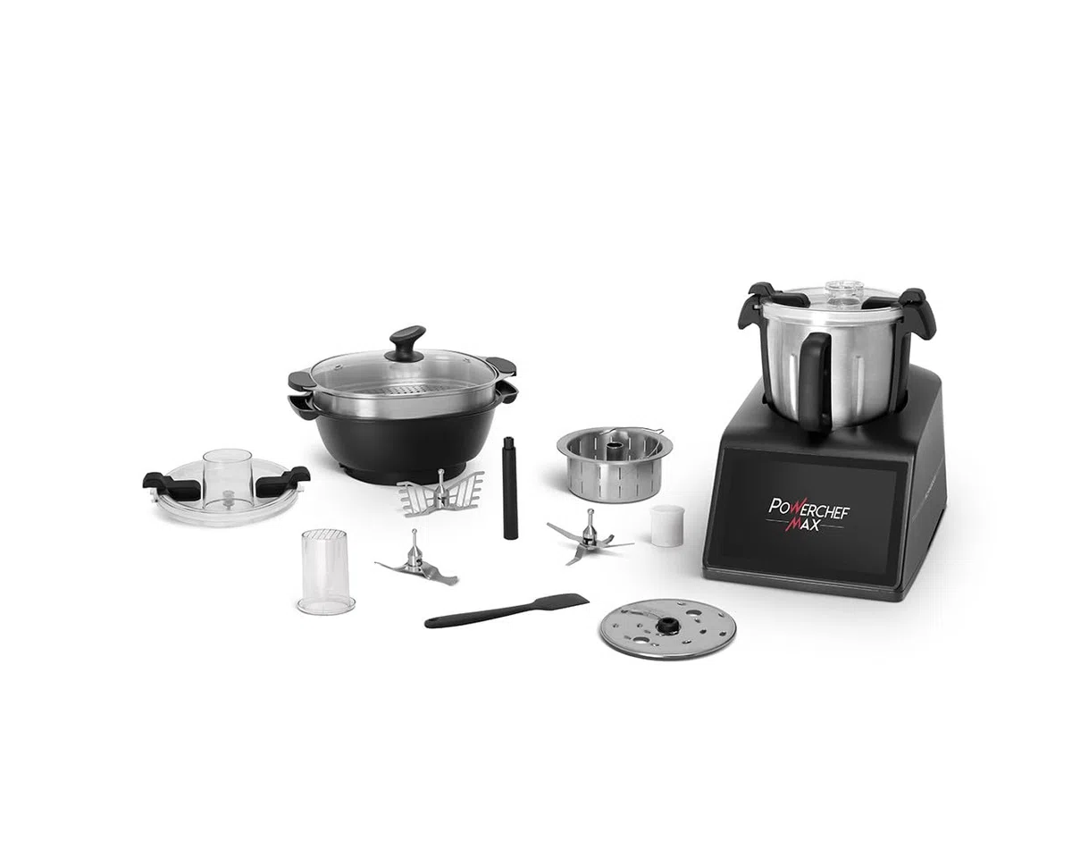 SCHNEIDER SCCM2310FM, Robot chauffant multifonction, Connecté, 4.5 litres, 600 recettes, Balance intégrée, Ecran couleur tactile, Température réglable, Noir