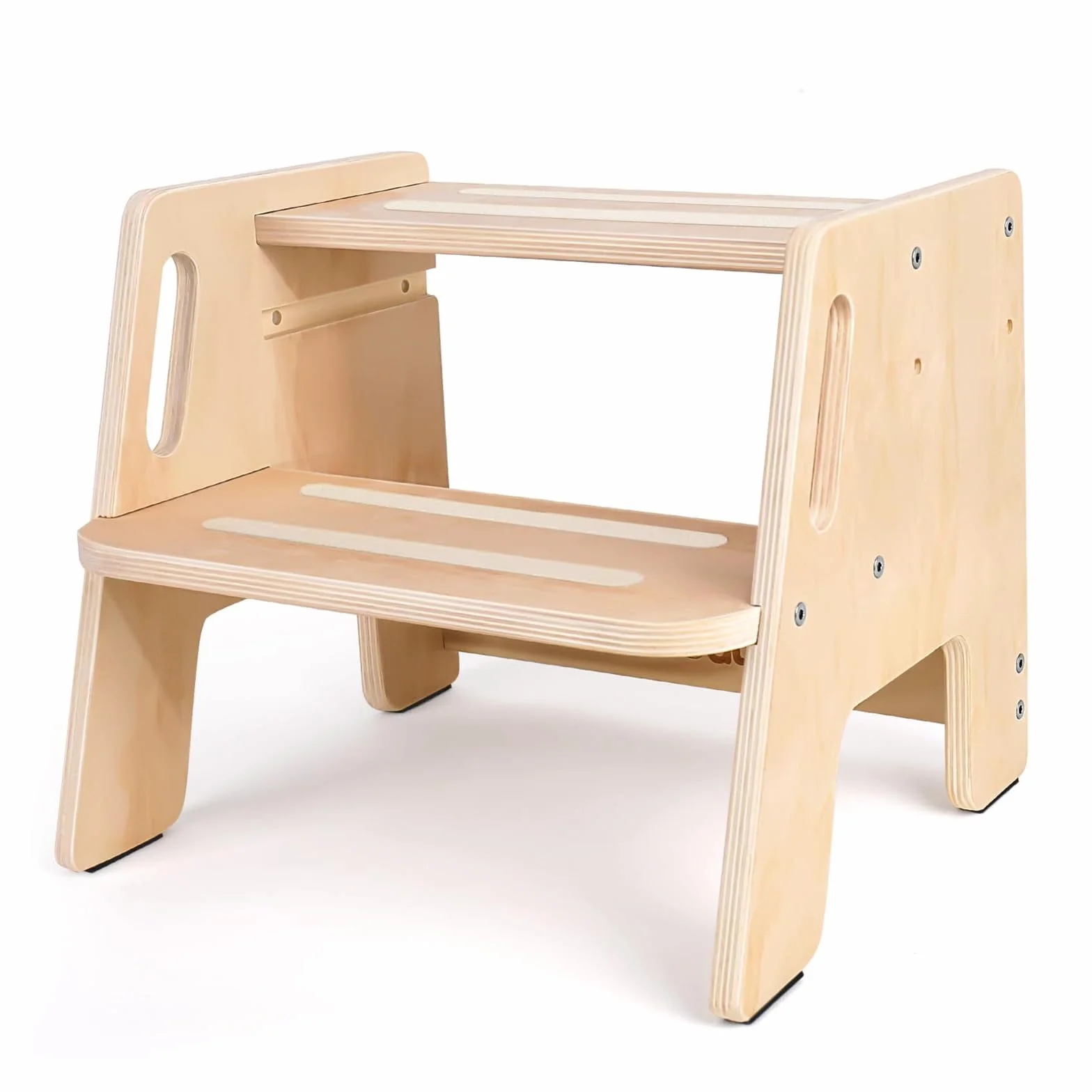 Marche Pied Bois, Escabeau Enfant 2 Marches, Marchepied Pour Enfant, AntidéRapant, En Bois, Avec PoignéE, Charge Maximale 120kg, Pour Salle De Bain, Chambre à Coucher, Lavabo, Cuisine,Chambre D'Enfant