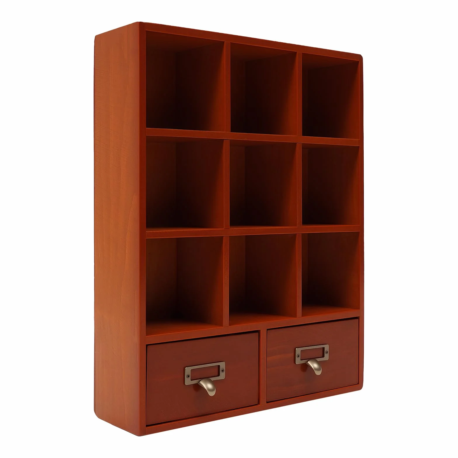 Vitrine en bois avec 9 compartiments et 2 tiroirs, vitrine suspendue pour collectionneur, vitrine vintage pour salon, bureau, chambre à coucher