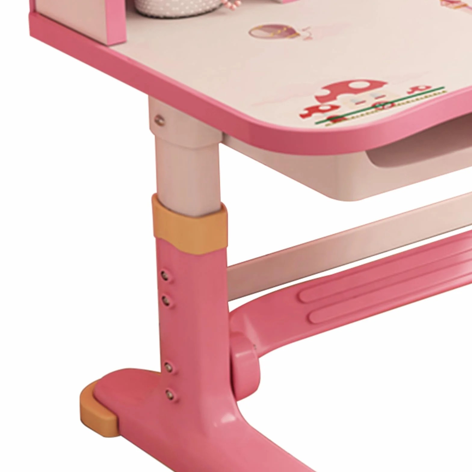 Ensemble de table et de chaises pour enfants - Hauteur réglable - Table d'apprentissage et chaises - Rose - Bureau pour enfants avec tiroirs et compartiments de rangement - Lecture