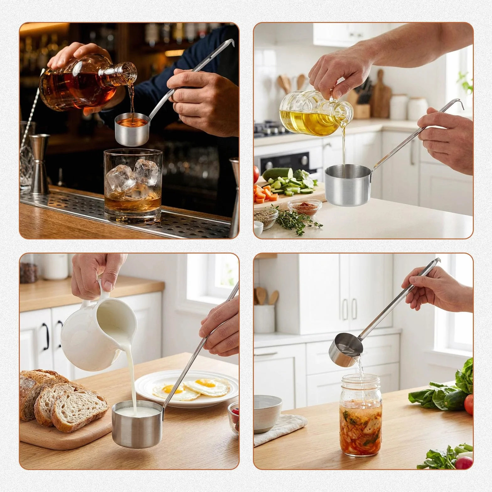 Louche à Vin en Acier Inoxydable 250ml Cuillère à Mesurer 1 Unité