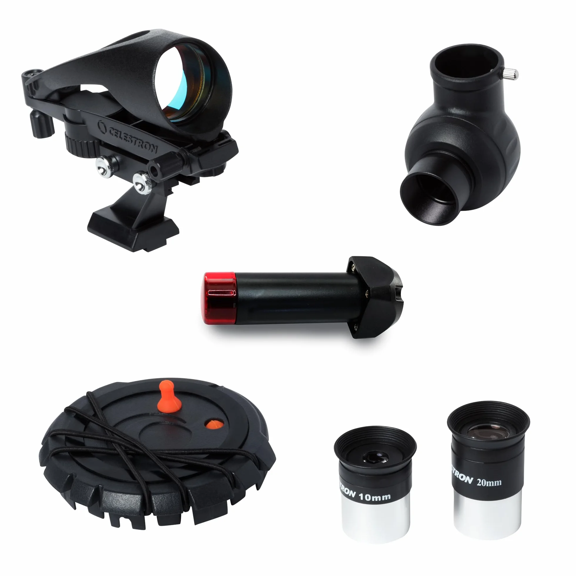 Celestron 22403 Inspire 100AZ - Teleskop refrakcyjny Celestron 22403 Inspire 100AZ z wbudowanym adapterem do smartfona, niebieski