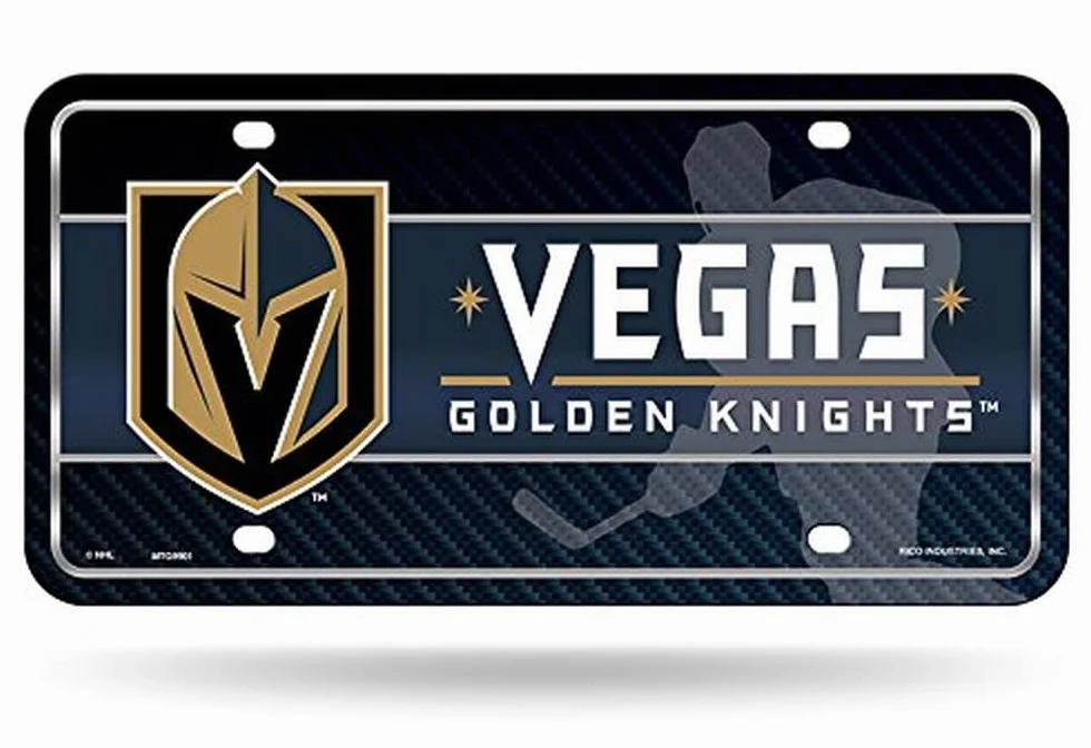 Rico Industries NHL Vegas Golden Knights Metal License Plate Tag 6 x 11.5 Inches