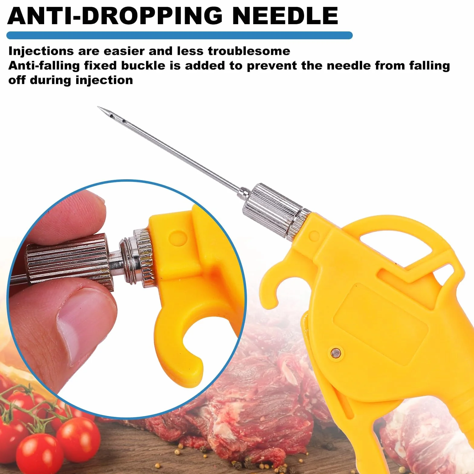 MXBAOHENG Injecteur de Viande Électrique 50W Marinade Automatique Seringue Viande 10 Aiguilles Inox Rôtir Dinde Porc Bœuf