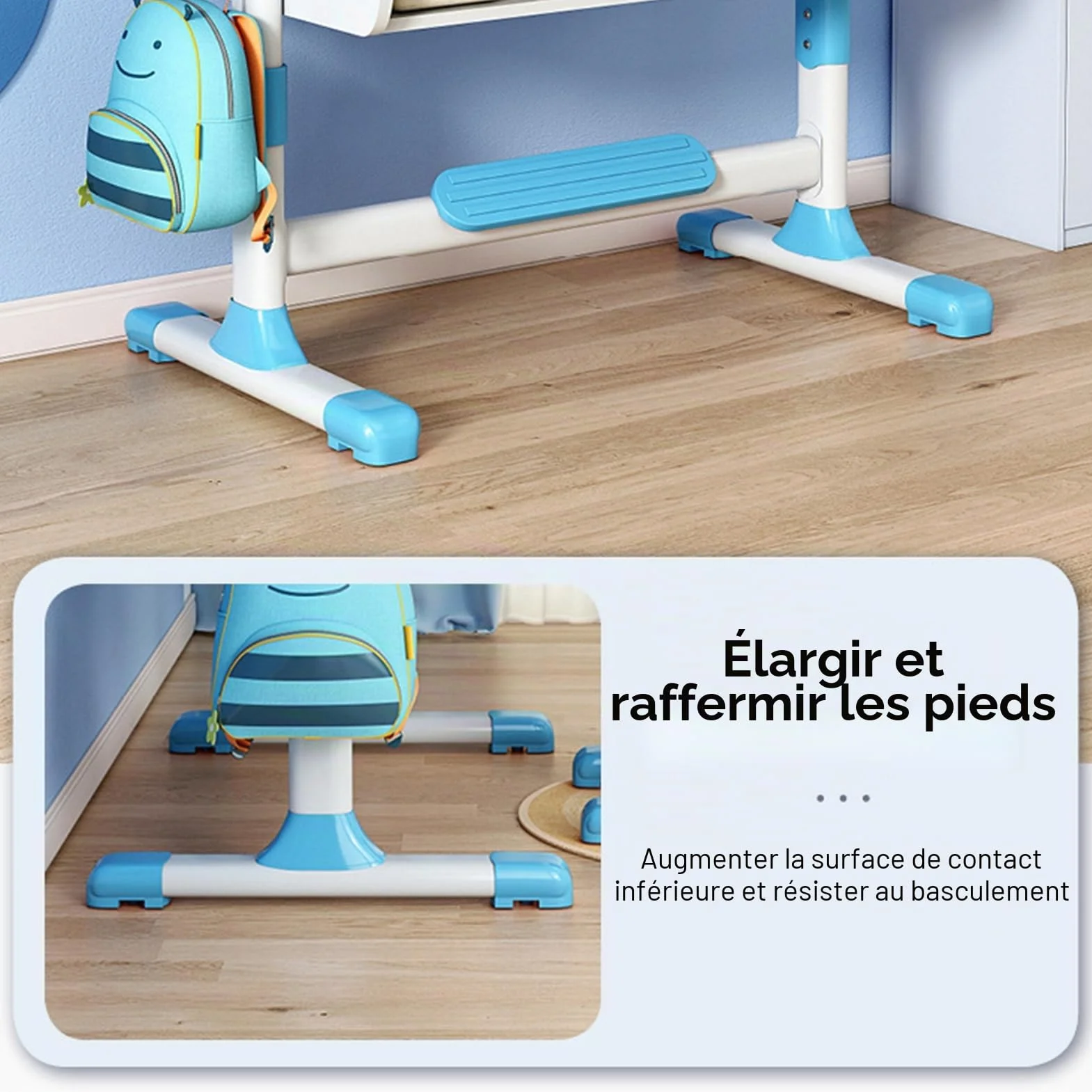 Ensemble table et chaises réglables pour enfants, bureau d'étude à domicile avec chaise ergonomique, cloison scientifique et tiroir, ensemble table et chaises pour enfants pour écrire, lire