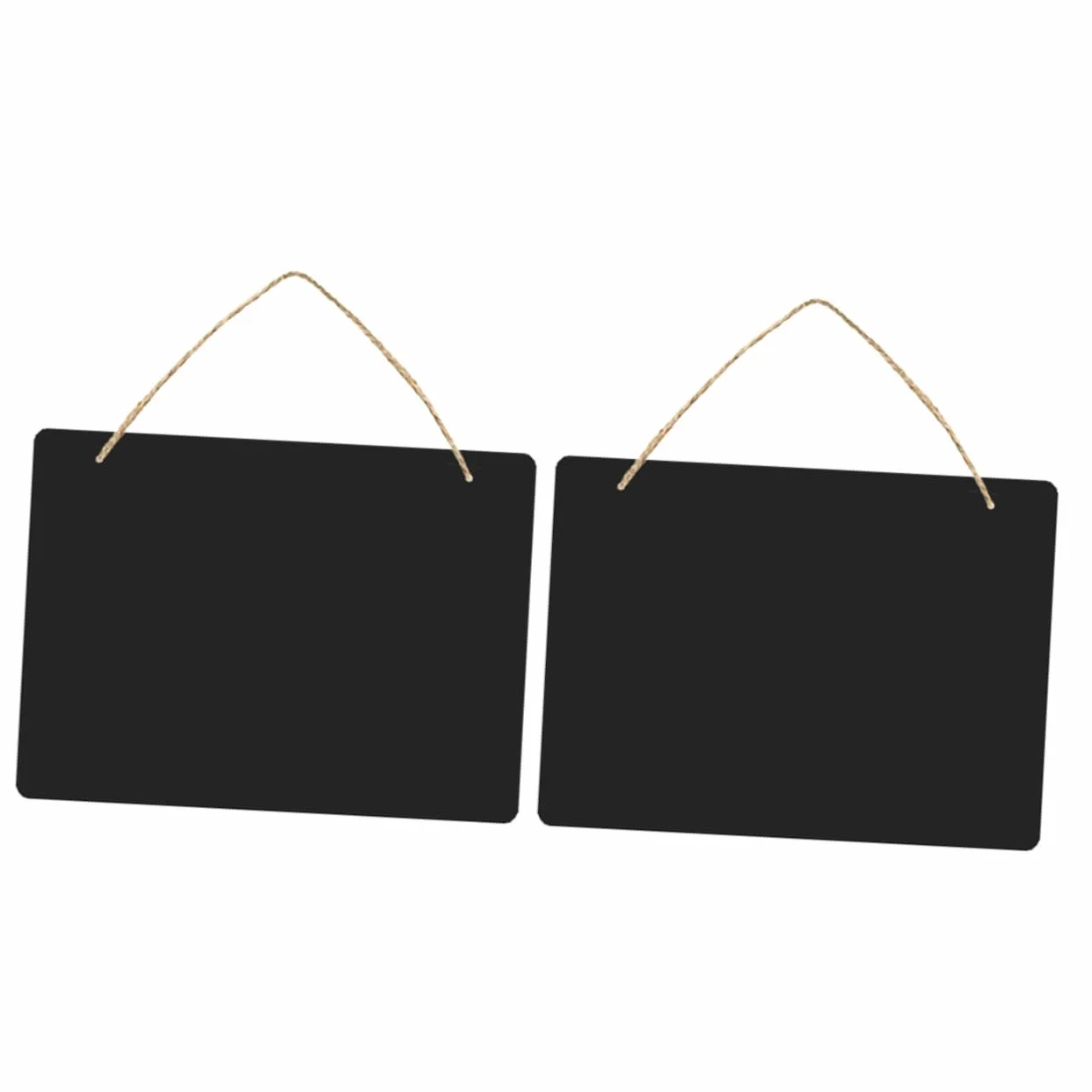 ORFOFE Panneaux d'affichage Suspendus en MDF Noir Double Face avec Corde pour Jardin ou Boutique