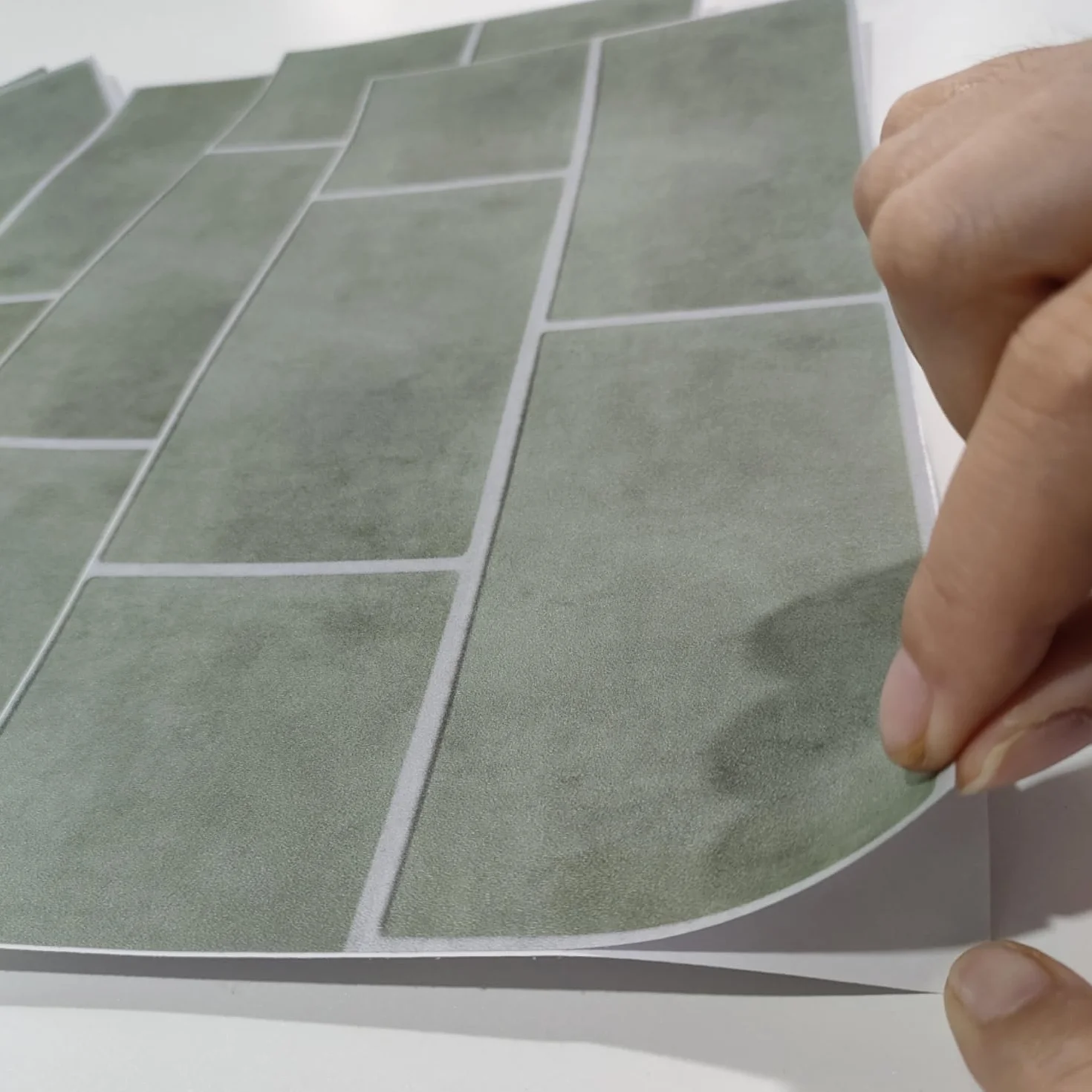 Neukids Autocollants pour carreaux vert sauge, autocollants autoadhésifs pour dosserets cuisine salle de bain