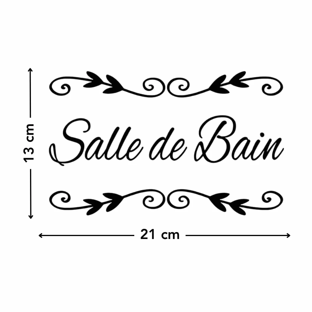 Adzif.biz Sticker Mural Noir Brillant 21 x 13 cm Autocollant Porte Salle de Bain