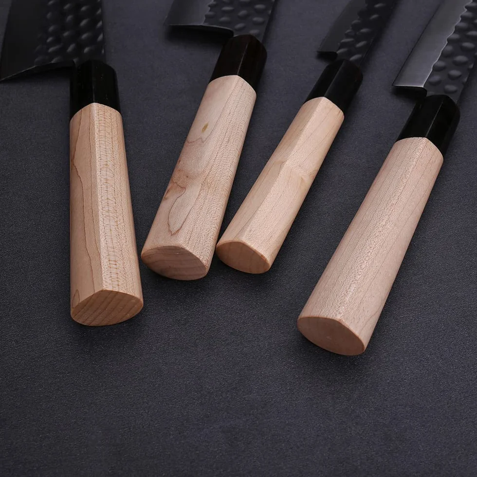 WILDMOK Couteau Nakiri 19.4 cm, Couteau à Légumes Allemand en Acier Inoxydable, Couteau de Chef Asiatique Usuba Pour Gaucher