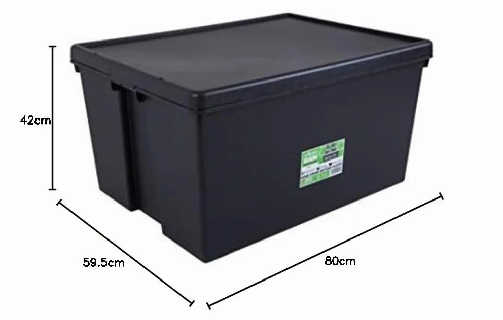 Wham Bam Ultra Résistant Boîte de rangement 150 litres 80 x 59,5 x 42 cm Noir