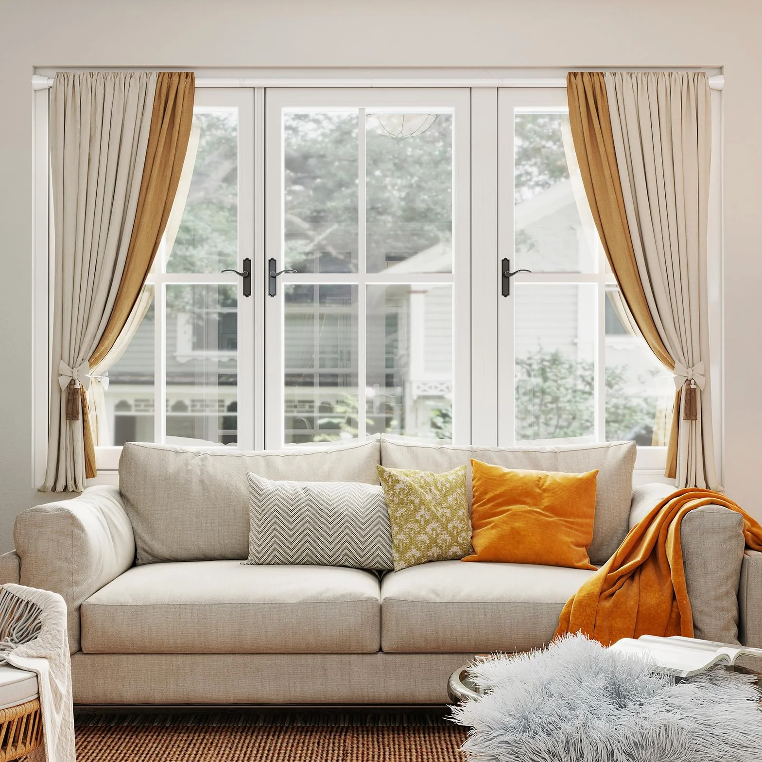 Tringle rideau sans perçage extensible 115-195 cm blanc diamètre 22 mm fenêtre penderie