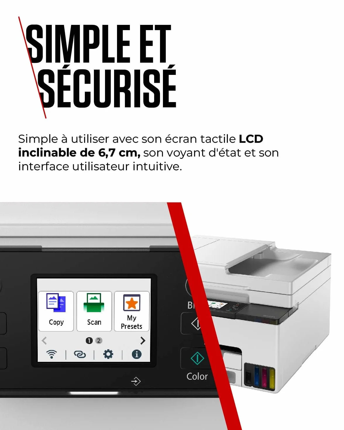Canon MAXIFY GX2050 Imprimante A4 Couleur Jet d'encre MegaTant Tout-en-Un sans Fil Wi-Fi Ethernet USB