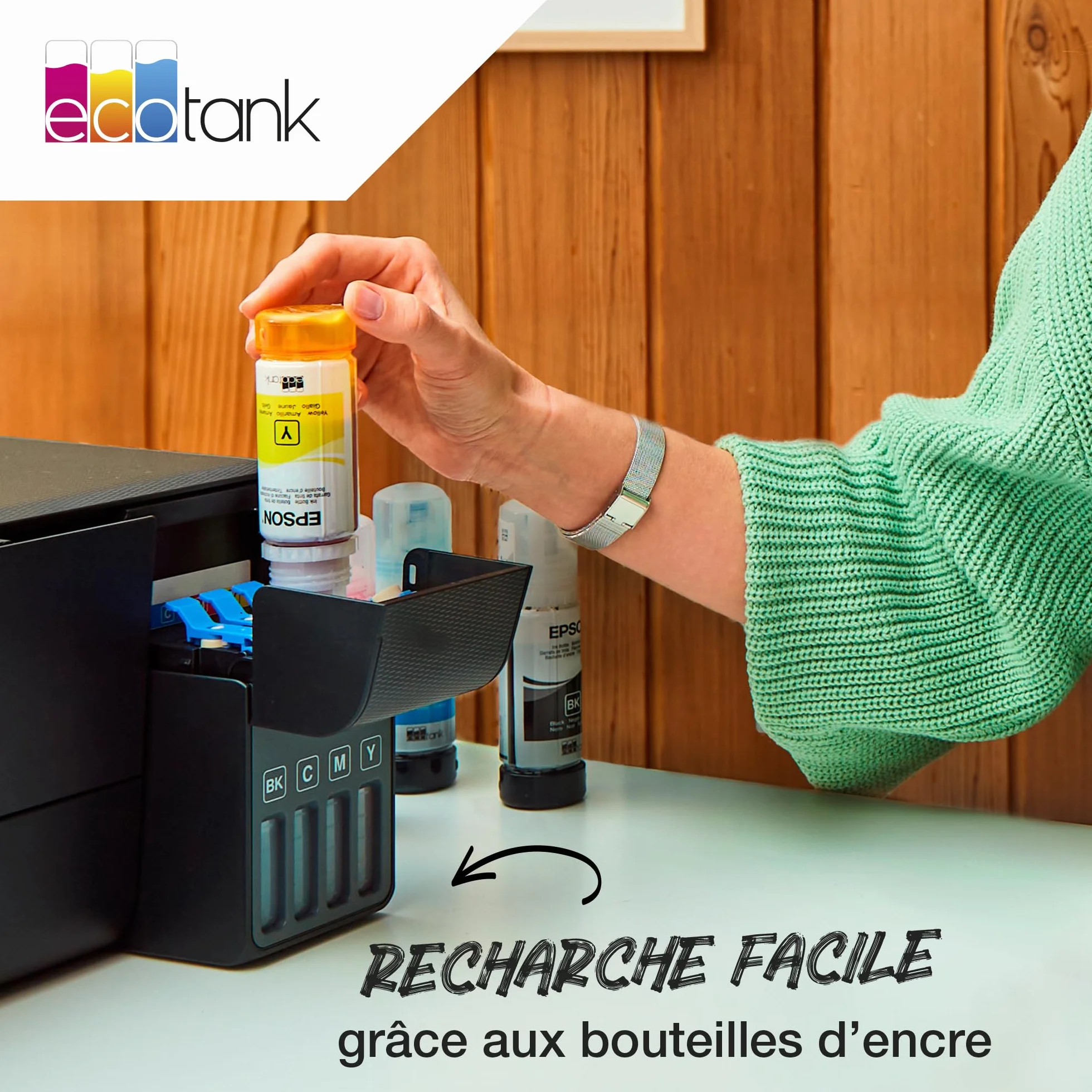 Epson EcoTank 104 Bouteille d’Encre Noir Haute Capacité 4,500 Pages