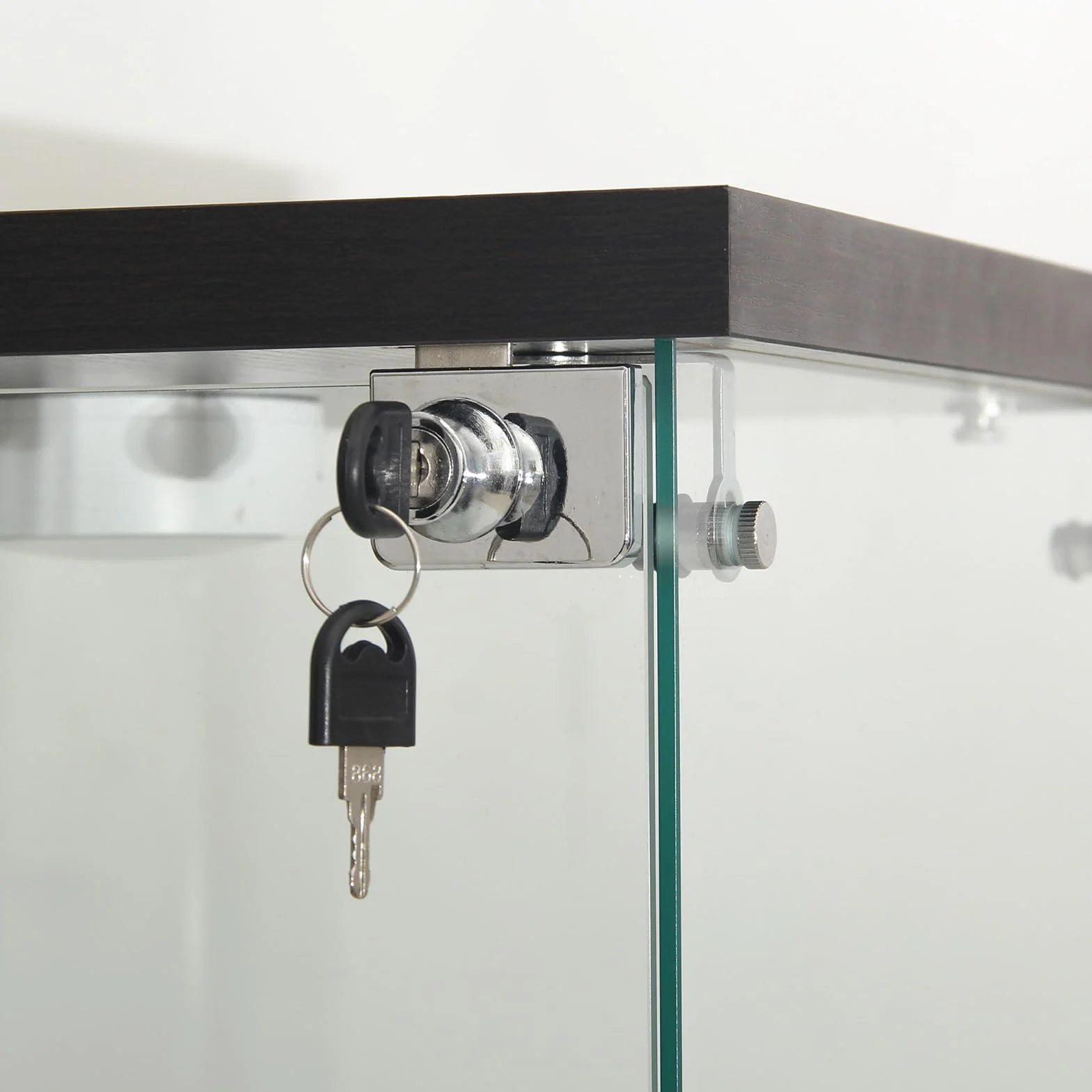 Vitrines, vitrines en Verre, armoires de Rangement Verticales en Verre,Vitrine Verre avec LED,adaptées aux Salons, Chambres, Bureaux (Noir, 2 étages),88x43x37cm