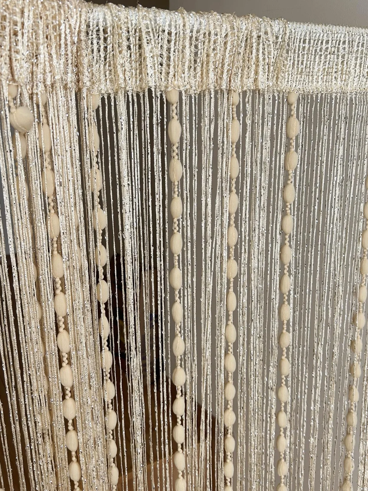 Devola Rideau coulissant en fil protection insectes Porte Balcon 100x200 cm Beige