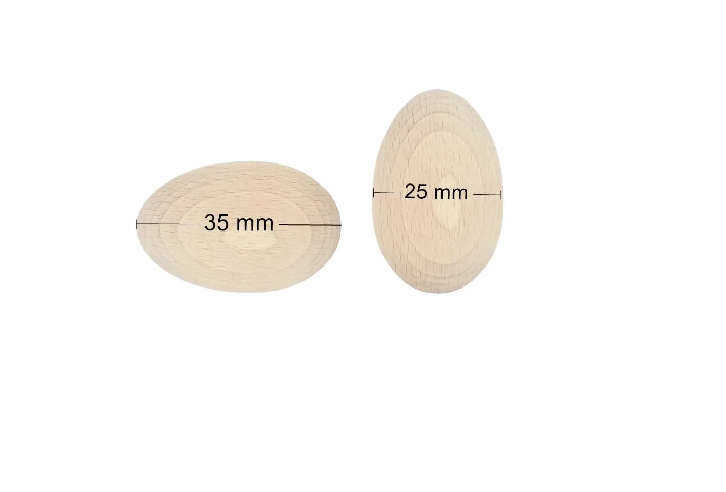 Oeufs en bois massif pour peinture découpage pyrogravure - Hêtre non traité 25x35 mm Pâques