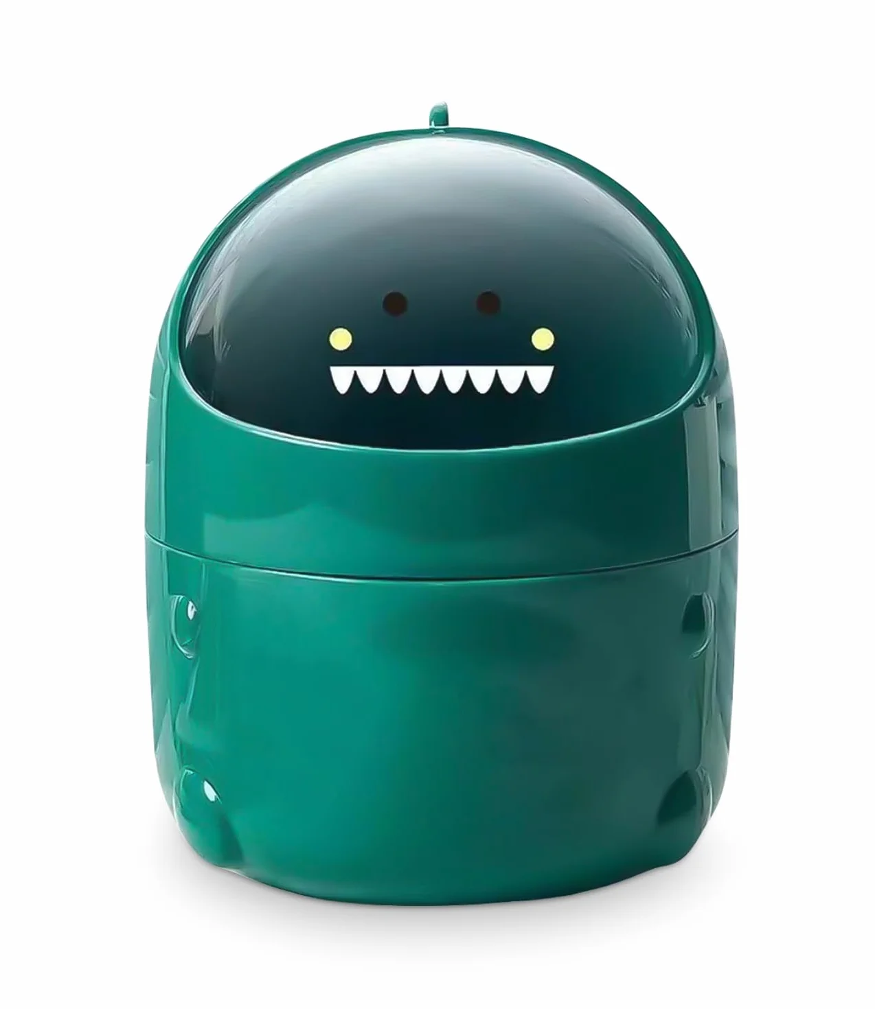 Mini poubelle de table motif dinosaure - Corbeille à papier kawaii - Boîte de rangement bureau vert
