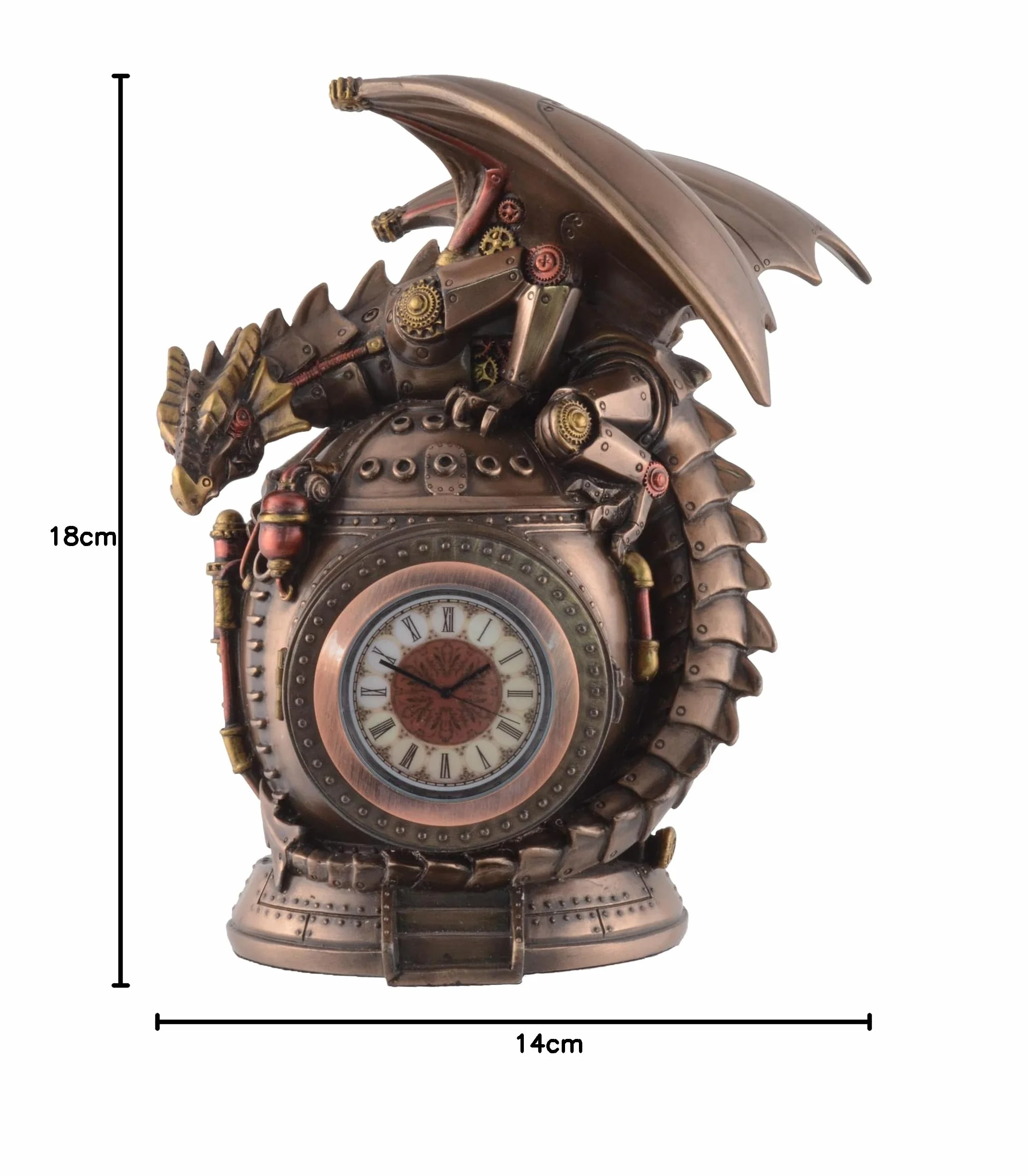 VOGLER Veronese Horloge sur pied Steampunk Dragon Steampunk bronzée