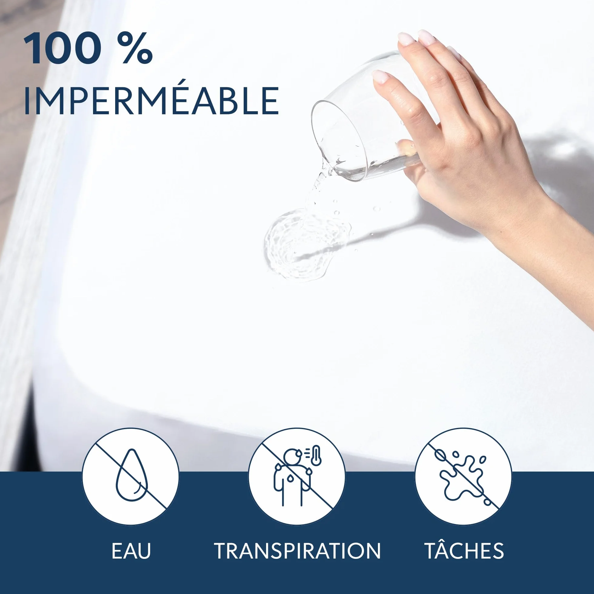 Dreamzie Protege Matelas 140x190 cm Imperméable Résistant Protection Optimale Respirante