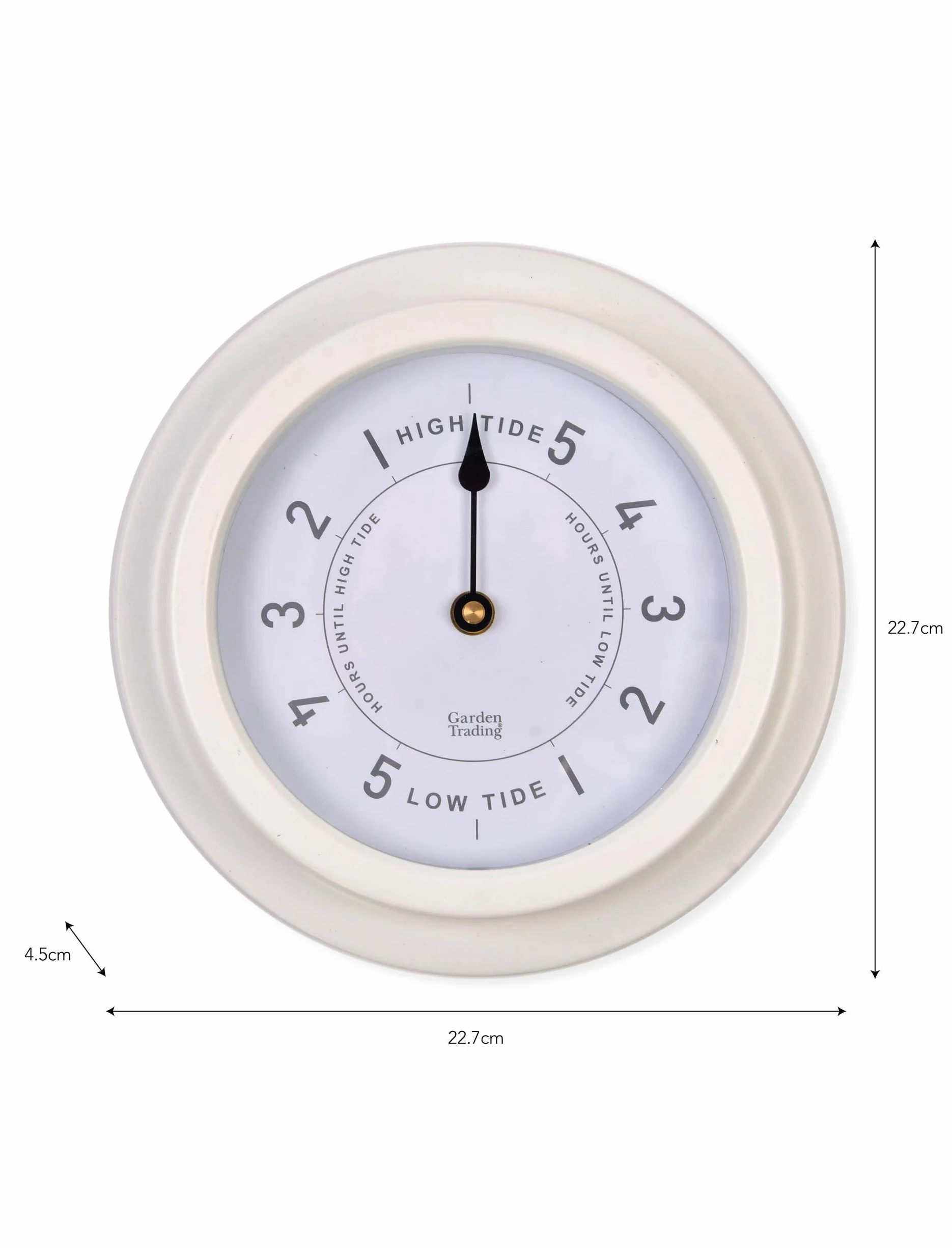 CKB LTD Horloge de marée Traditionnelle Nautique résistante aux intempéries Intérieur et extérieur – Alimentation par Piles – Décoration idéale pour la Maison ou la Caravane Acier (lys Blanc)