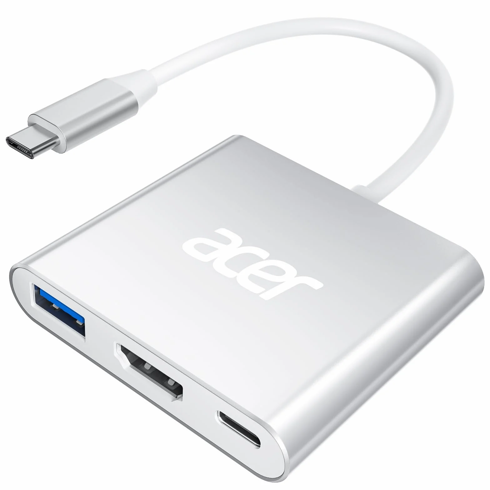 Acer Adaptateur USB C vers HDMI 4K 3en1 Multiport AV Numérique avec PD Charge 100W USB 3.0 Type C Hub