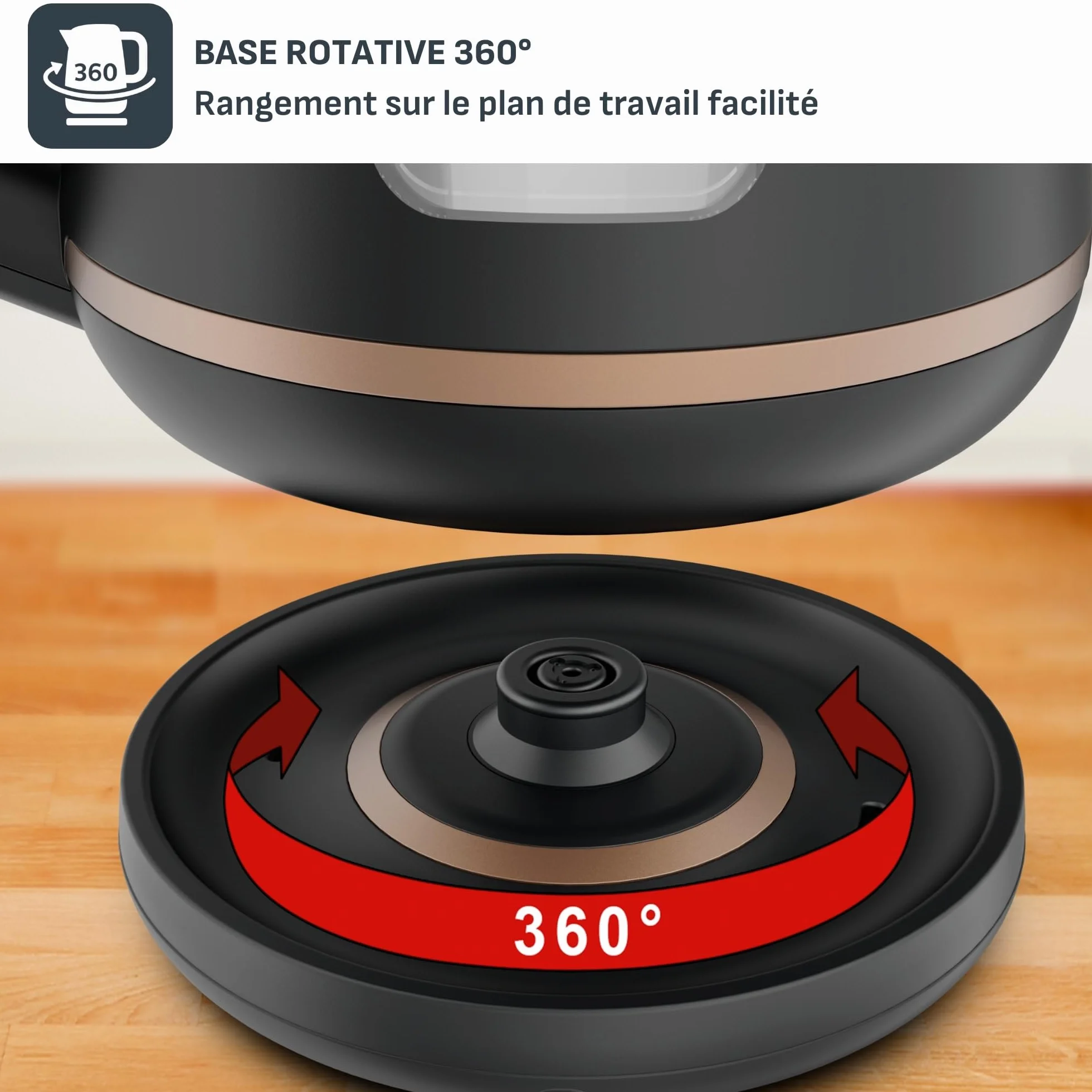 Tefal Bouilloire électrique 1 L Ébullition rapide Filtre anticalcaire amovible Poignée ergonomique Noire
