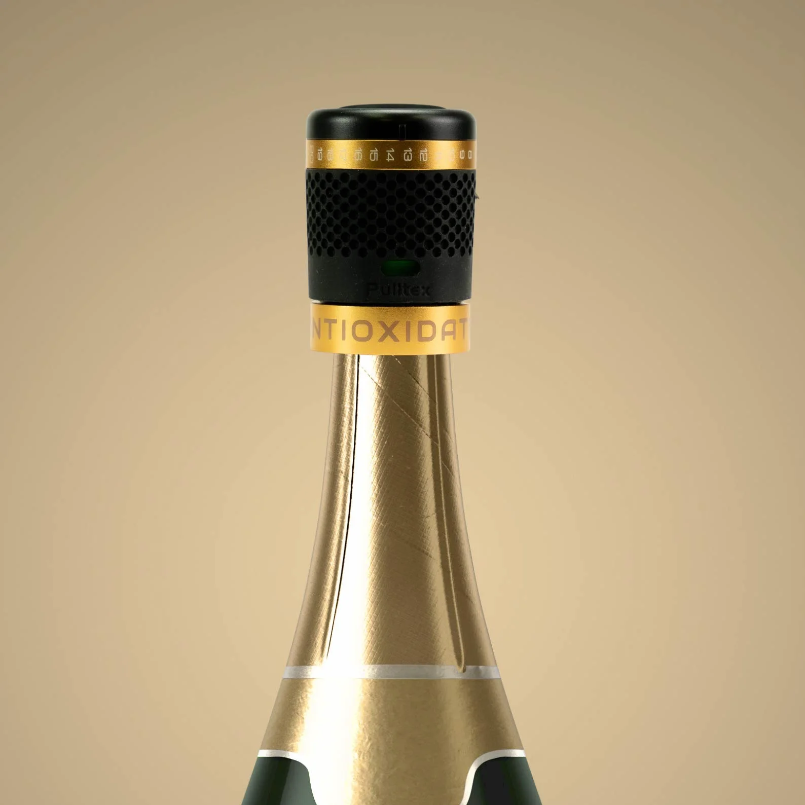 Pulltex - AntiOx Sparkling Wine Stopper avec filtre à charbon actif - Fermeture qui maintient la section et le champagne frais jusqu'à 8 jours