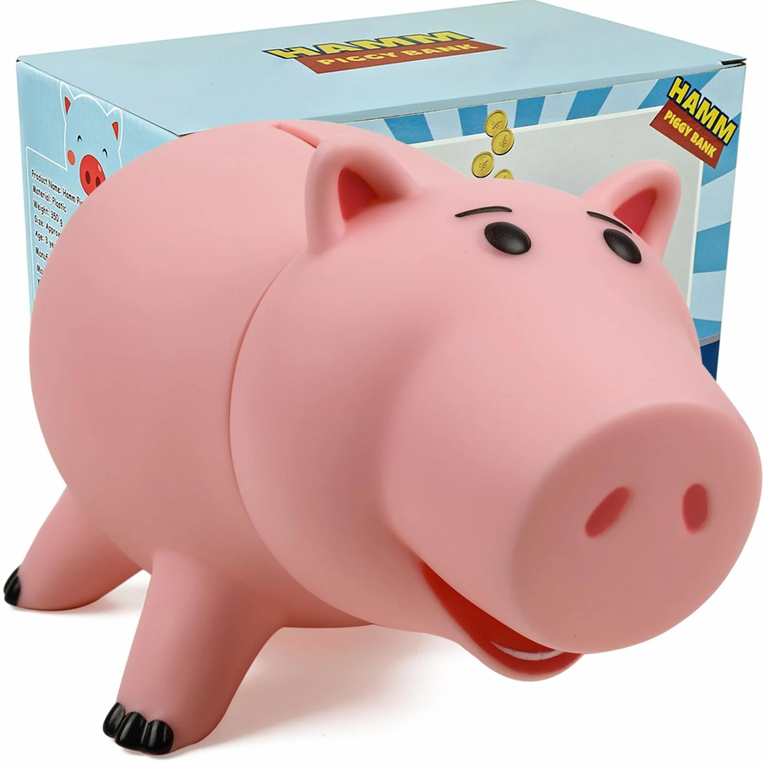 Queentas Tirelire Enfant Toy Story Hamm Tirelires décoratives Billet et Piece Cadeau Garcon Fille Rose