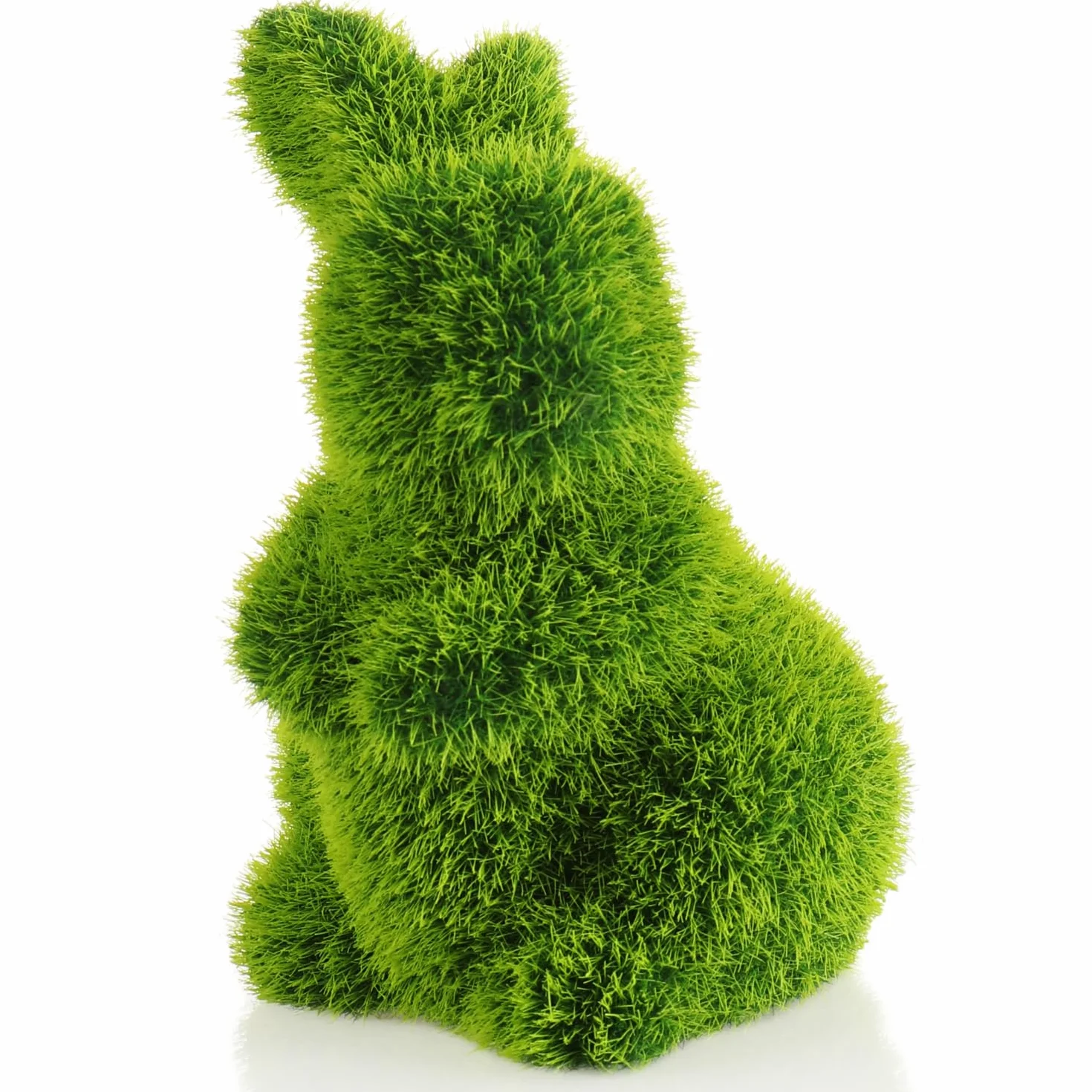 Figurine décorative Lapin de Pâques en céramique Verte 11 cm com-four® Paire de 2 Lapins Gazon Artificiel
