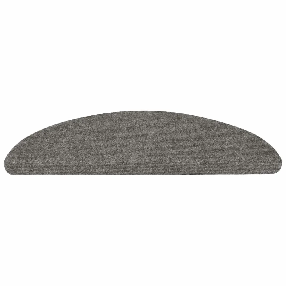 vidaXL Tapis d'Escalier 15 Pièces Gris Feutre Aiguilleté Autocollant Antidérapant Insonorisant Lavable en Machine