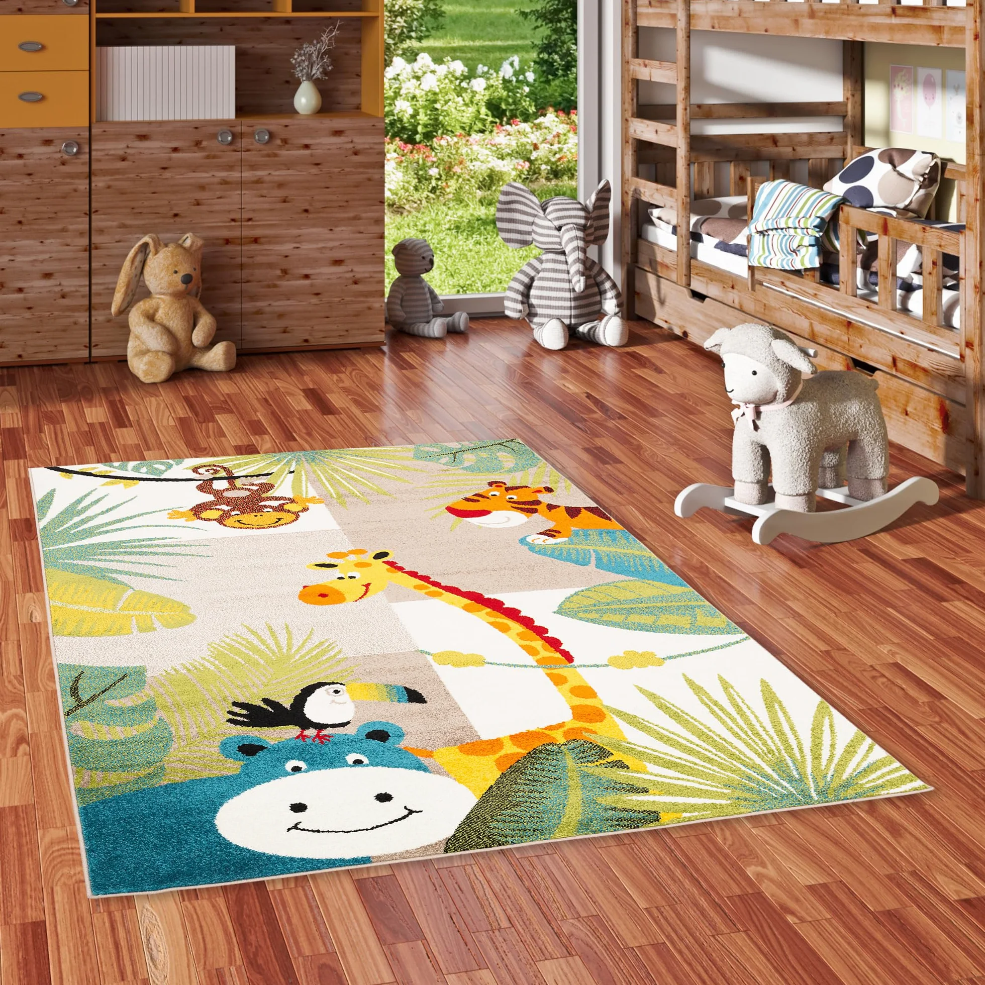 Pergamon Softstar Kids Tapis Enfants Monde des Animaux Multicolore 5 Tailles