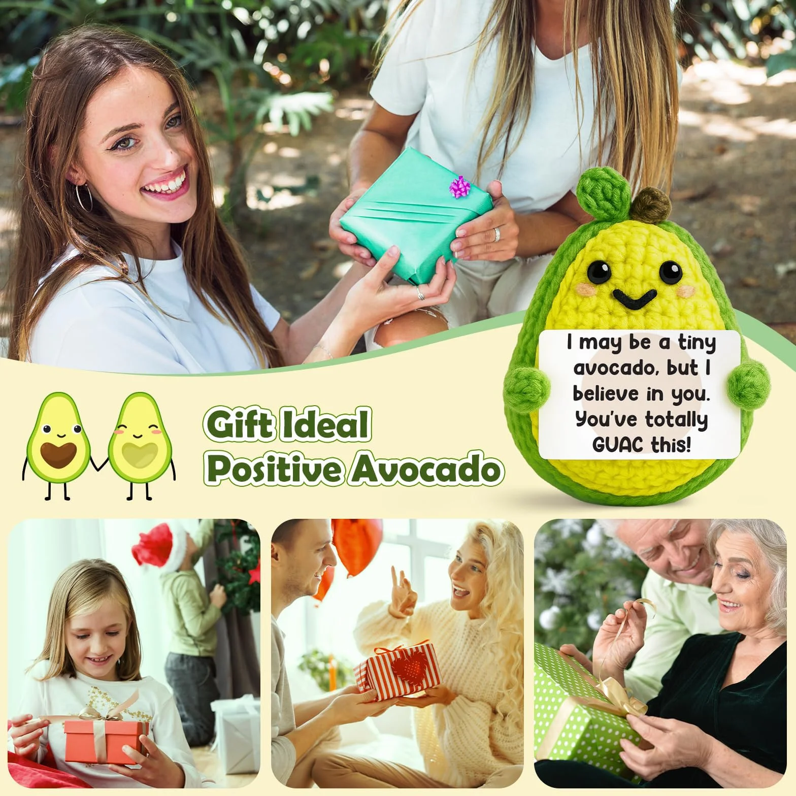 Avocat Cadeau Soutien Émotionnel Câlin de Poche Crochet Positif Cadeaux de Noël pour Femmes Hommes