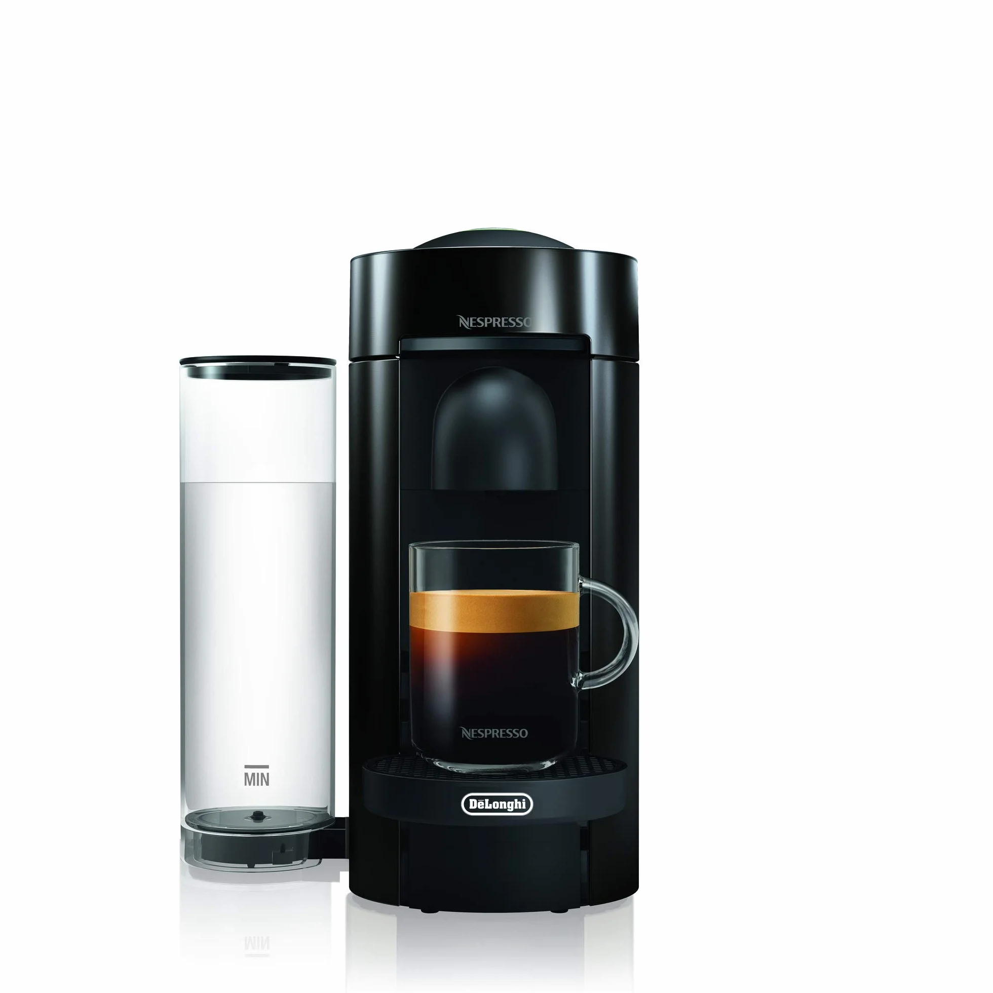 Nespresso De'Longhi Machine à Café Vertuo Plus Black Mat, Capsules café Vertuo seulement, Technologie Centrifusion, 5 Tailles de Tasses + Kit de Bienvenue, Design Moderne, Arrêt Automatique, ENV150.B