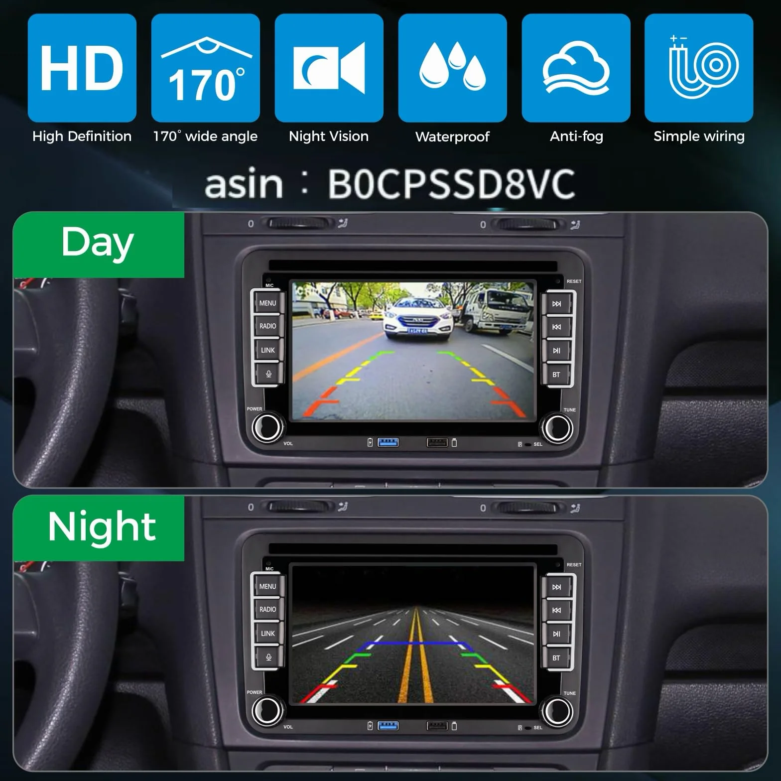Radio samochodowe Plug & Play kompatybilne z VW Golf 5 6 Passat Jetta Polo RCD330 z CarPlay Android Auto bezprzewodowe Bluetooth radio FM