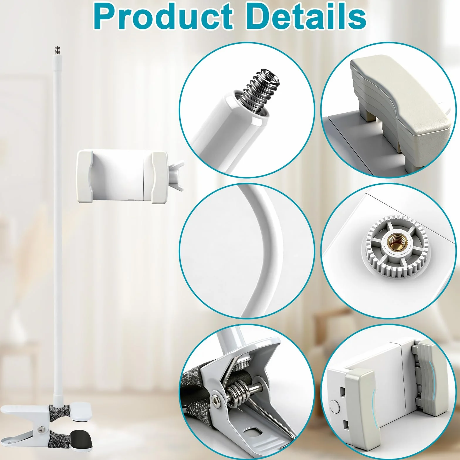 Uchwyt na kamerę o długości 40 cm, kompatybilny z HelloBaby Camera Holder, kompatybilny z GHB, elastyczny uchwyt do monitora, kompatybilny z Philips Avent, uchwyt na klem, stojak, uchwyt na