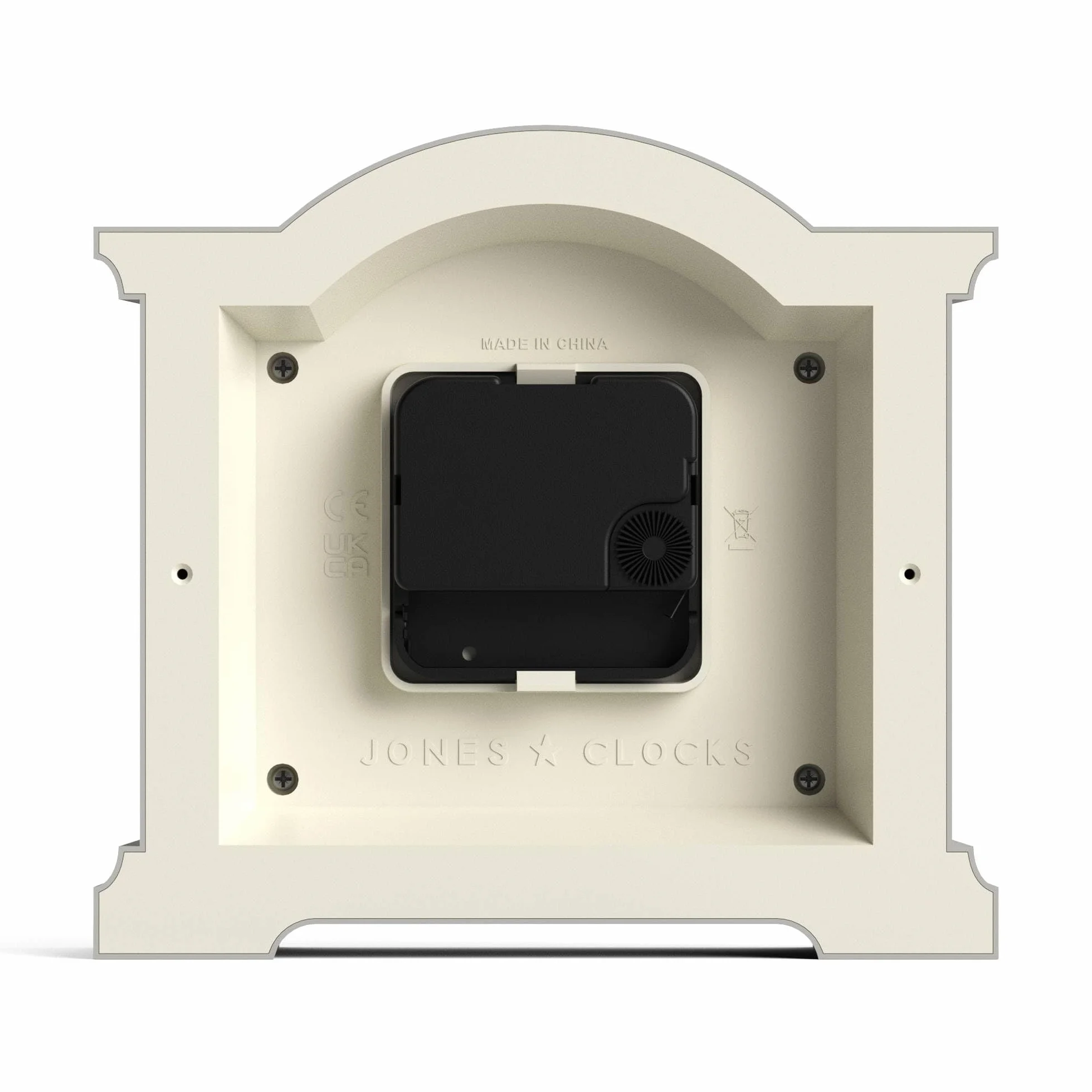 JONES CLOCKS Kensington Horloge de Cheminée Petite Horloge Classique en Arc Crème pâle