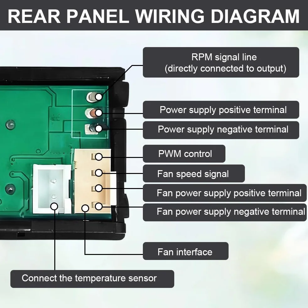 Regulator prędkości obrotowej DC 12 V, 4-przewodowy regulator temperatury wentylatora, kontroler wentylatora z cyfrowym wyświetlaczem, obsługuje wentylator 3 A PWM 25 kHz