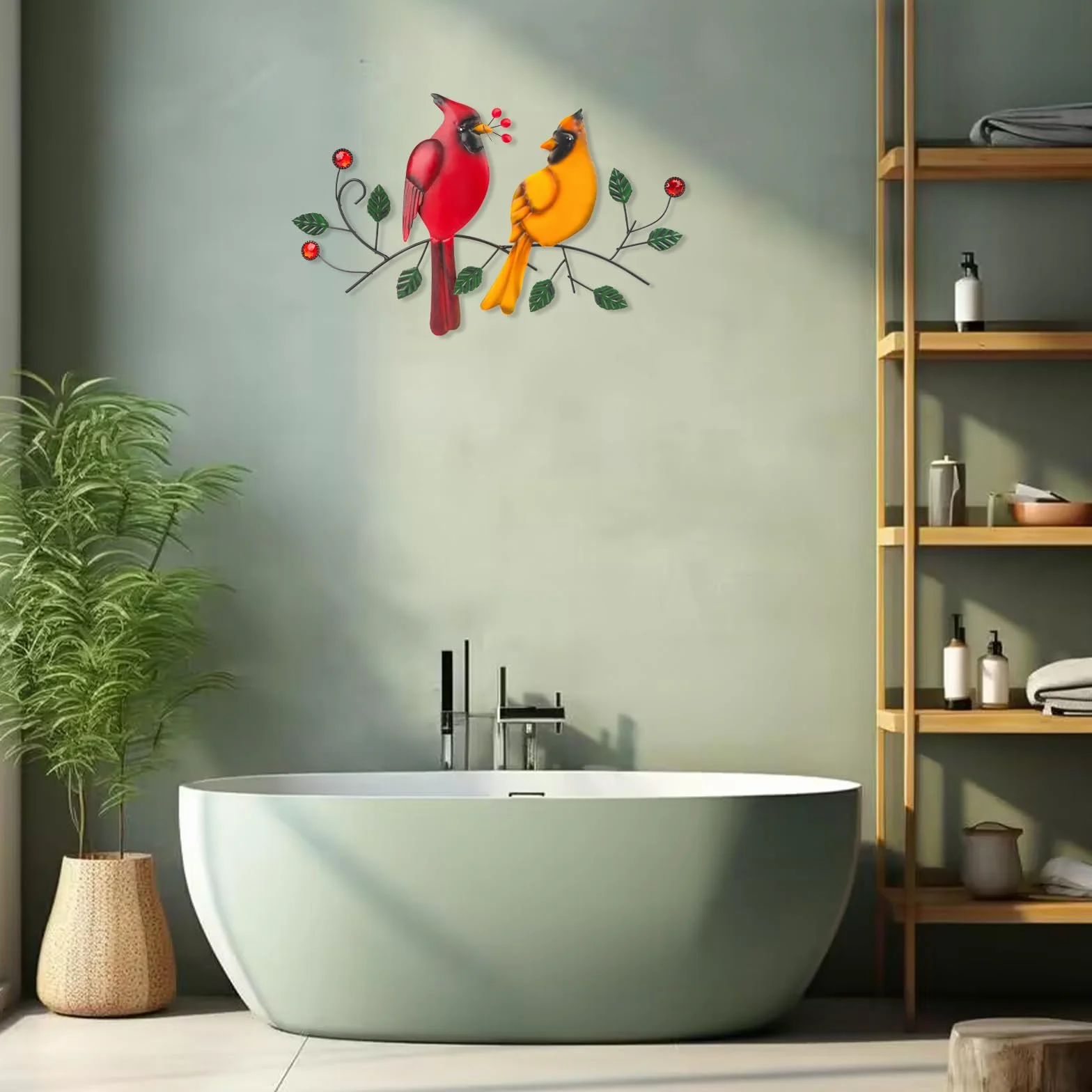 YiYa Décoration Murale en Métal Oiseau Moderne pour Jardin Salon Terrasse