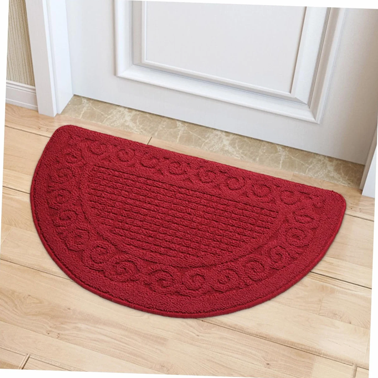 Tapis de Porte Antidérapant Demi-Circulaire Fibre de Polypropylène Absorbant Entrée Salle de Bain