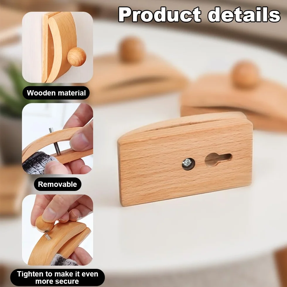 Crochets muraux en Bois pour Tapisserie, Lot de 4 Supports muraux pour Tapis, Cintres pour Tapisserie Murale