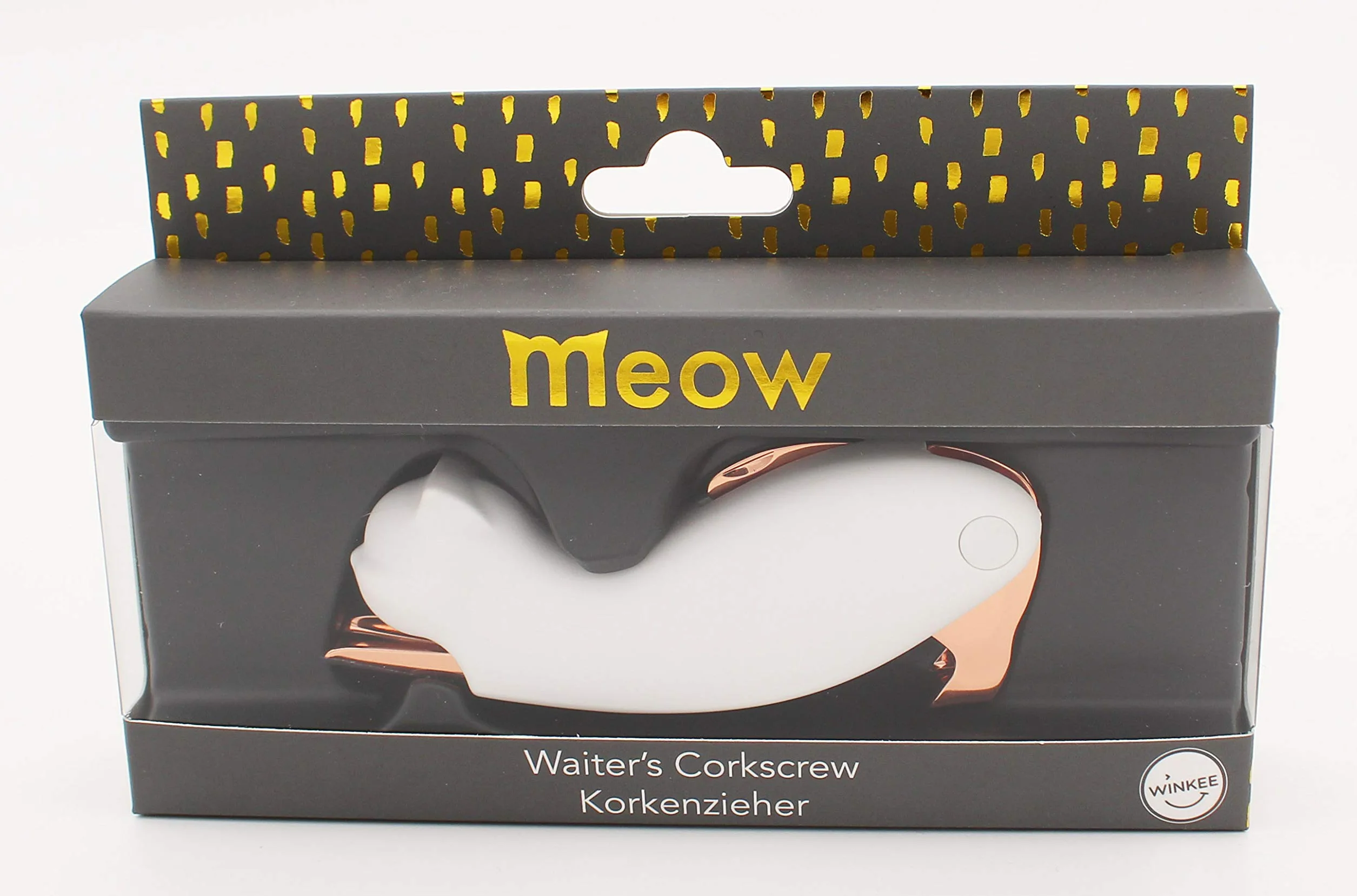 Winkee - Miau Couteau de sommelier | Couteau de sommelier élégant | Décapsuleur de vin avec coupe-capsule | Tire-bouchon vin chat | Cadeau de Noël, d'anniversaire