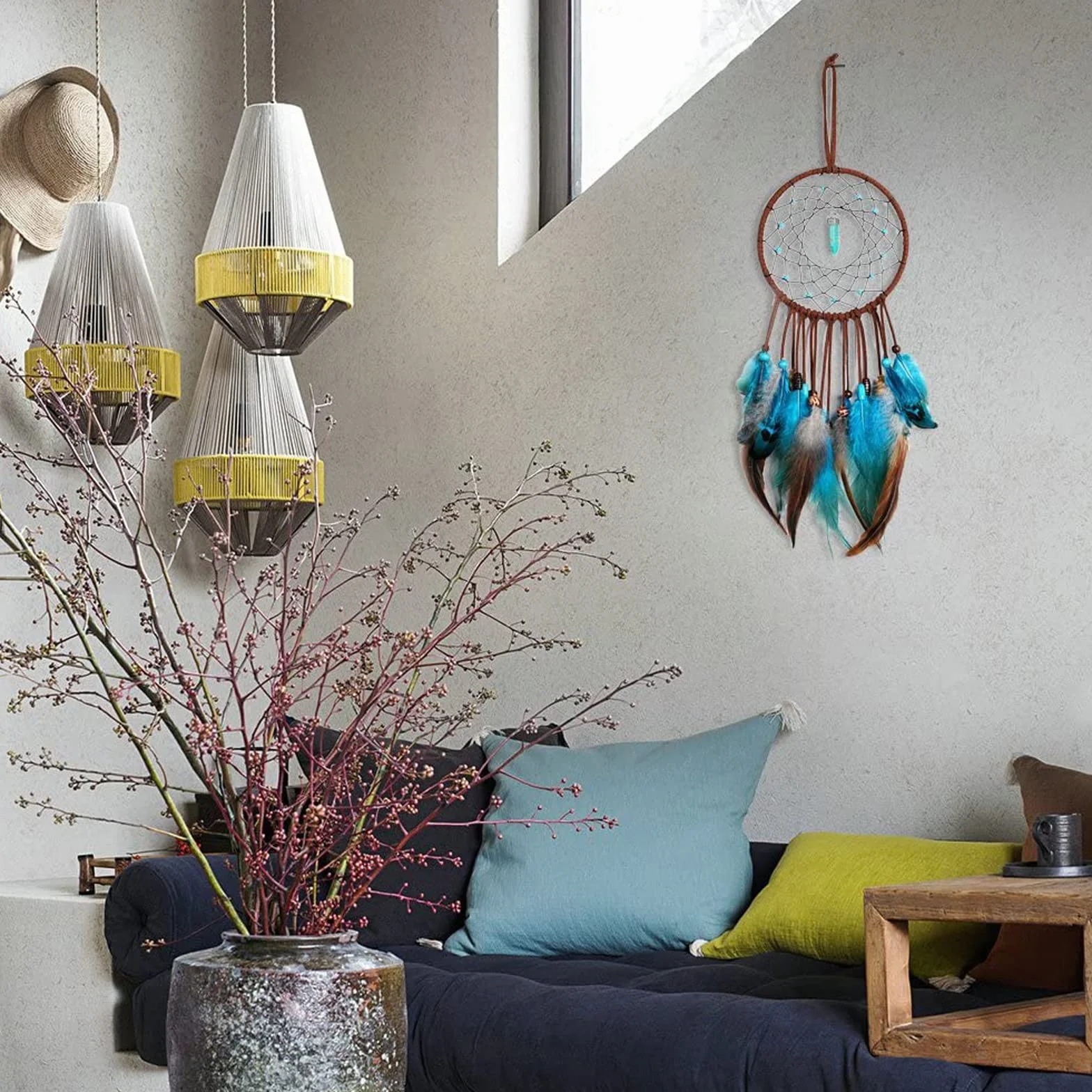 Attrape-rêves avec Plumes pour Enfants Décoration Chambre Salon