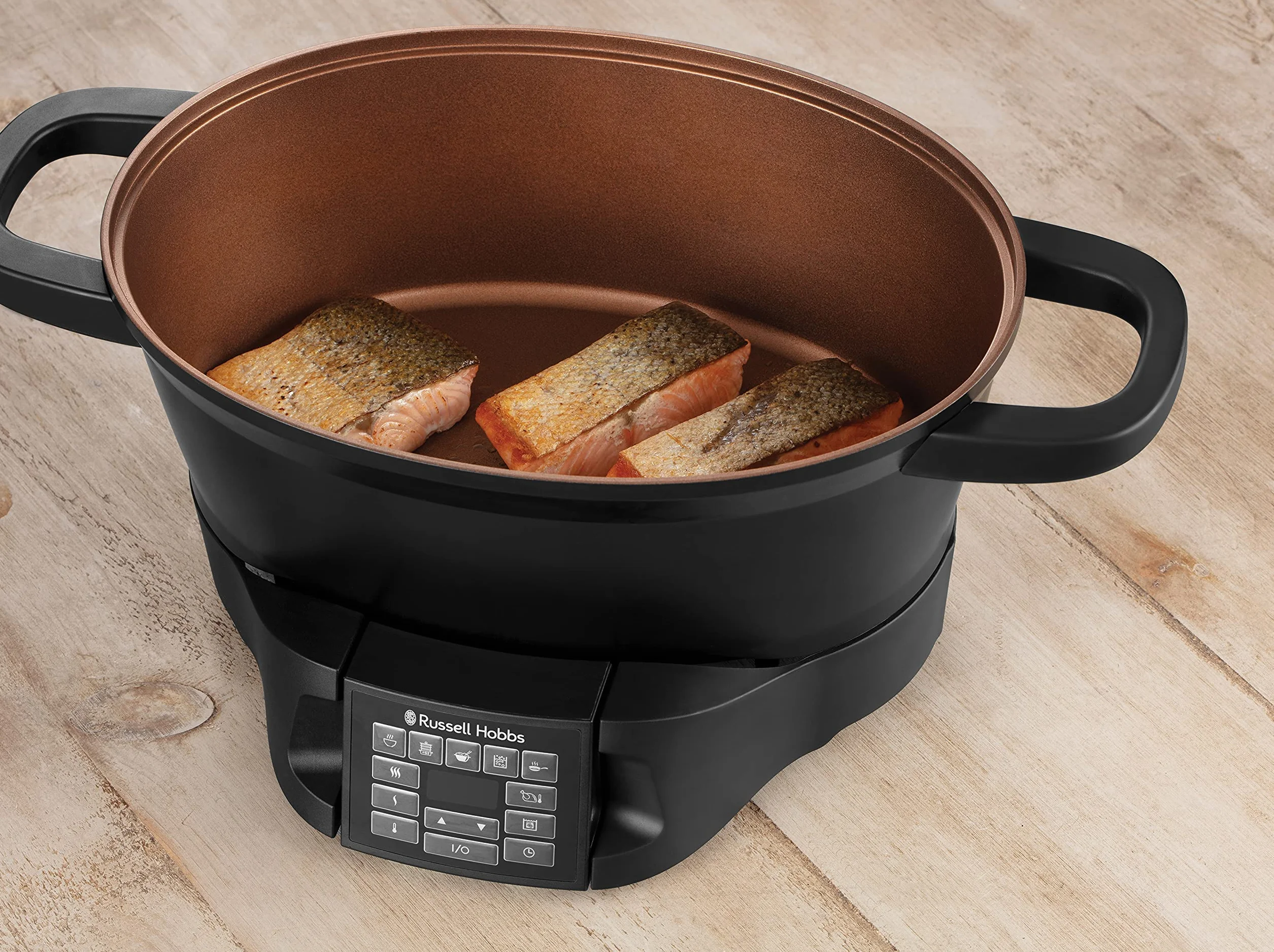Russell Hobbs Mijoteur Electrique [8 en 1 Polyvalent] Good to Go (Rôtir, Cuisson lente, à vapeur, sous vide, ébullition, mijoter, cuiseur de riz, 6,5L, Economie d'énergie, Commande amovible) 28270-56