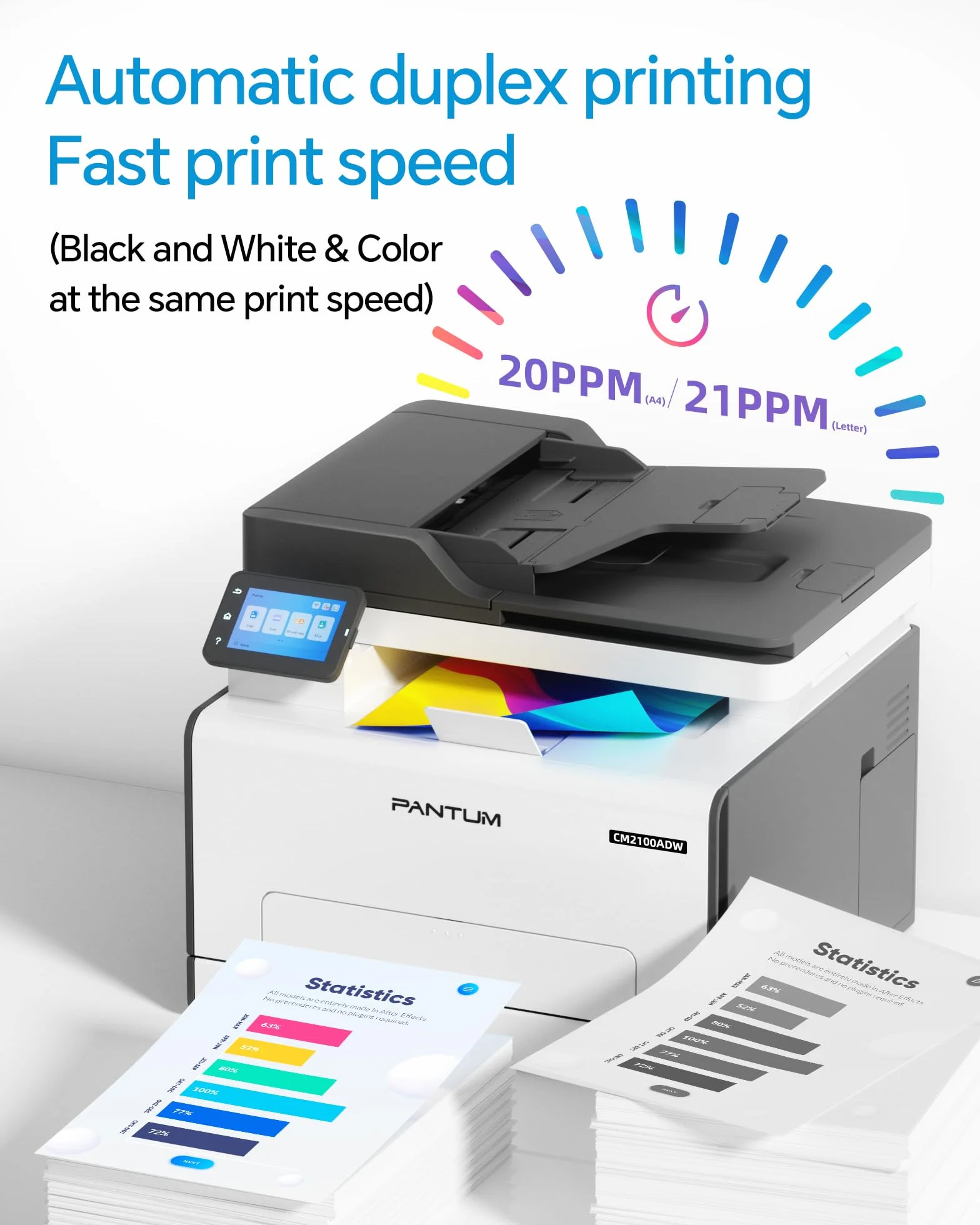 PANTUM CM2100ADW Imprimante Laser Couleur Multifonction ADF Recto-Verso Automatique WLAN USB 20ppm