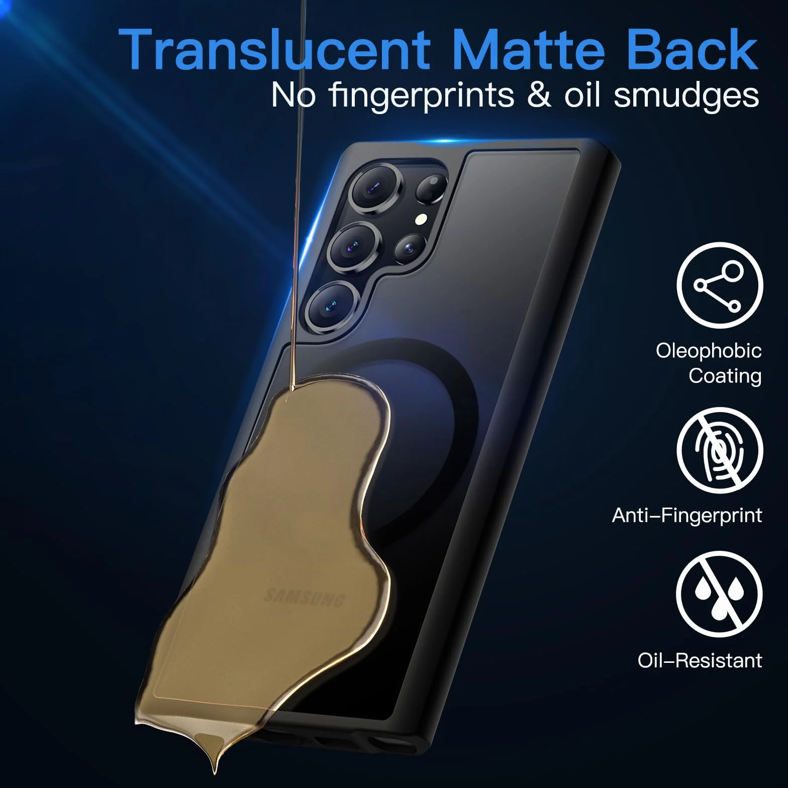 JETech Etui Magnetyczne dla Samsung Galaxy S23 Ultra 5G 6,8 Cala, Kompatybilne z MagSafe, Półprzezroczysty Matowe Tyłu Odporny na Wstrząsy Osłona Telefonu (Czarny)